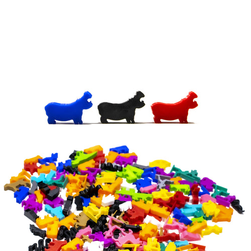 Hippopotamus Meeple Figures for upgrading board games, tabletop and other DnD games