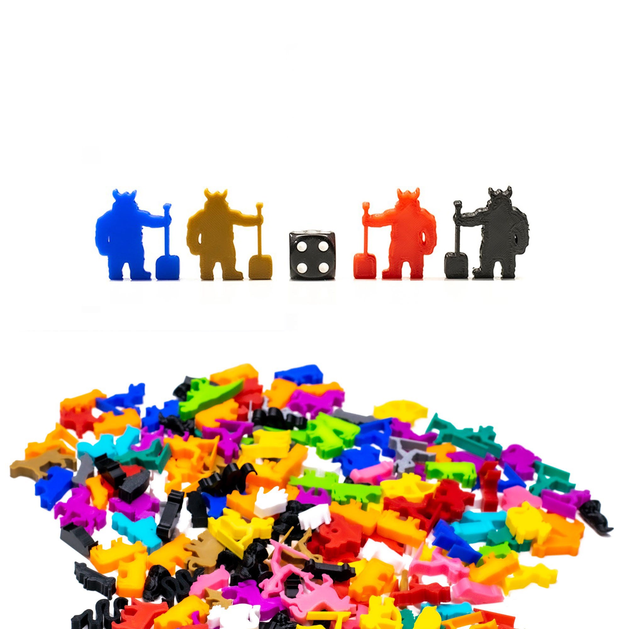 Dwarf Worker with Shovel Meeple  for upgrading board games, tabletop and other DnD games