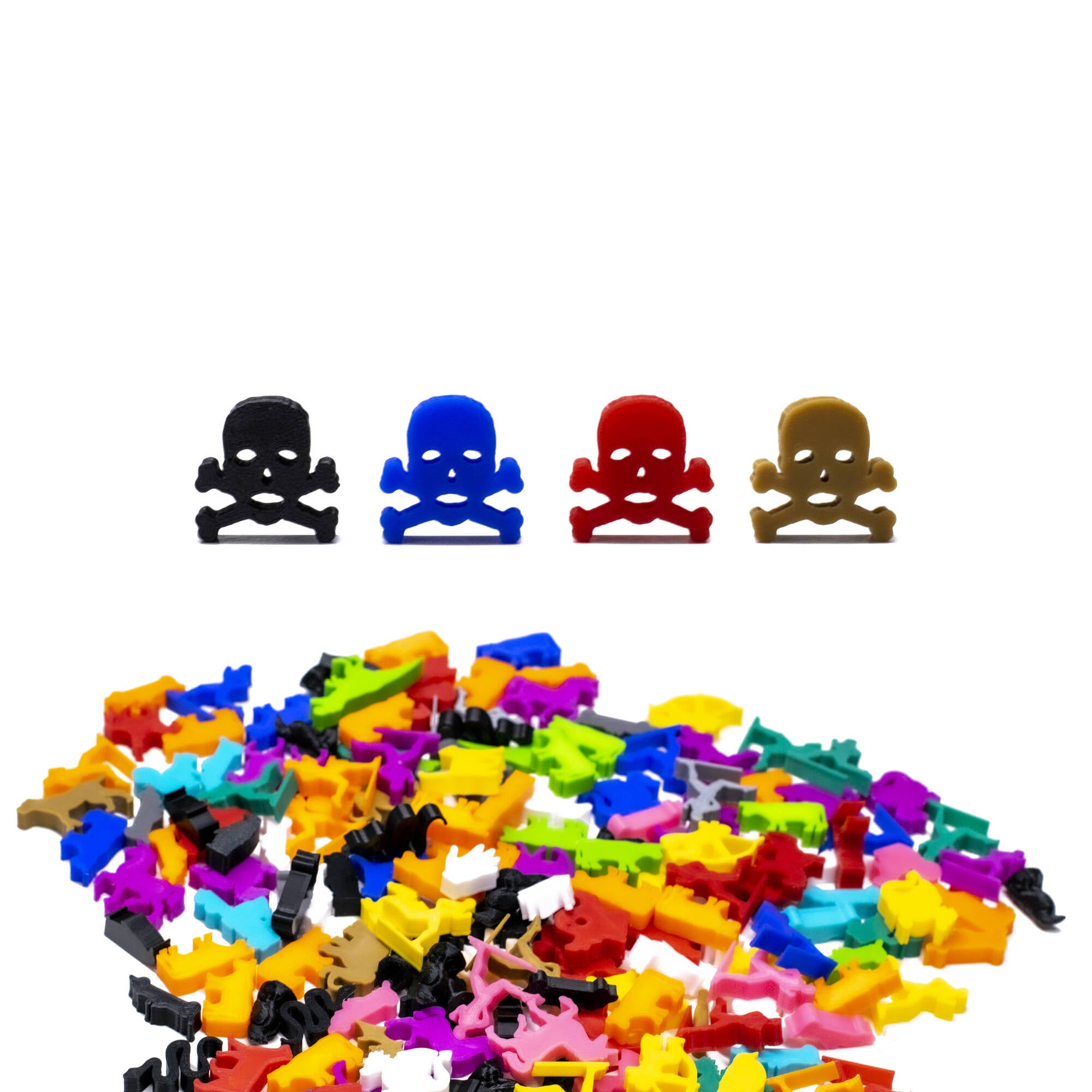 Skull Meeple Figures for upgrading board games, tabletop and other DnD games