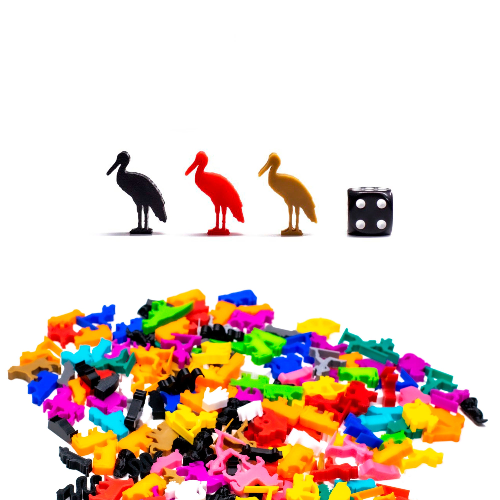 Stork Animal Meeple Figures for upgrading board games, tabletop and other DnD games