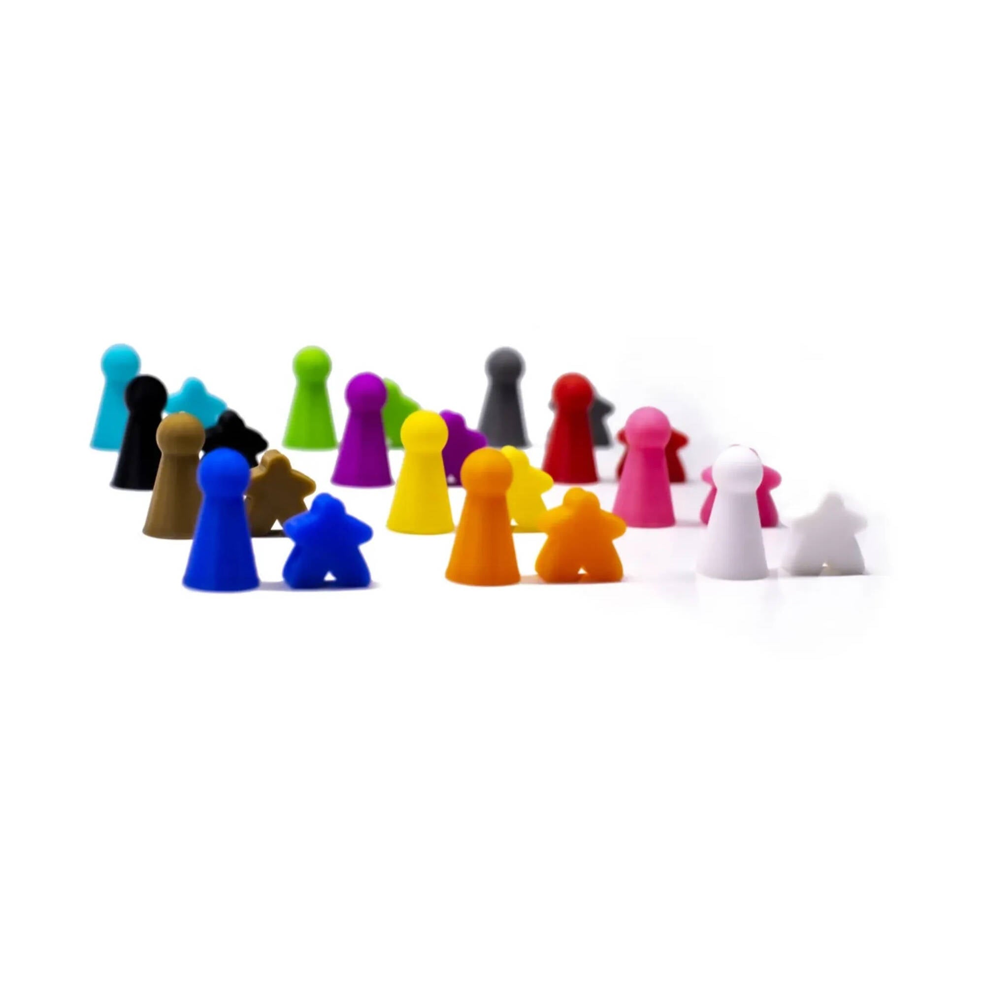 Board Game Meeples and Pawns Figure Set 24pcs for upgrading board games, tabletop and other DnD games