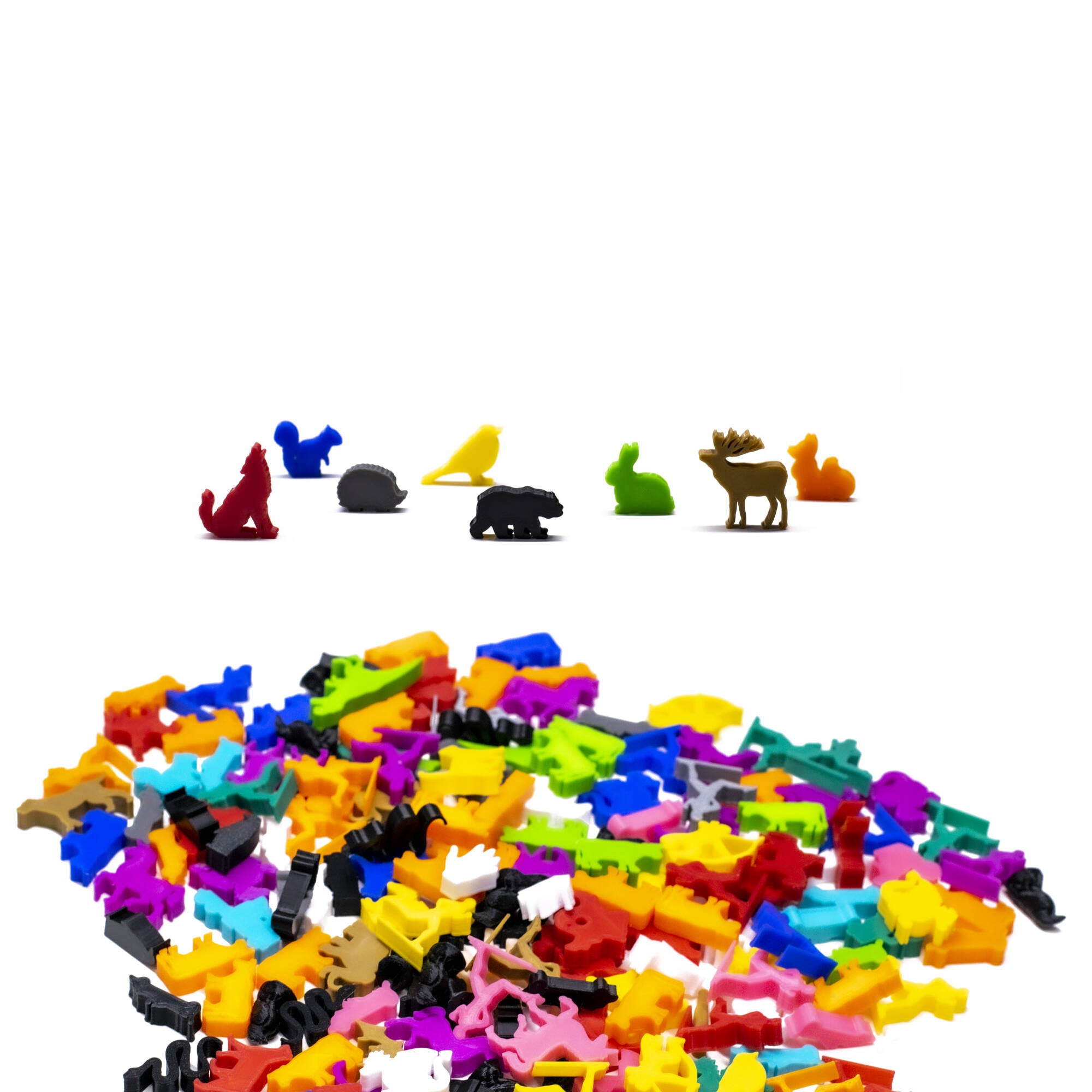 Forest Animals Meeple Figure Set 8pcs | Mixed Colors for upgrading board games, tabletop and other DnD games
