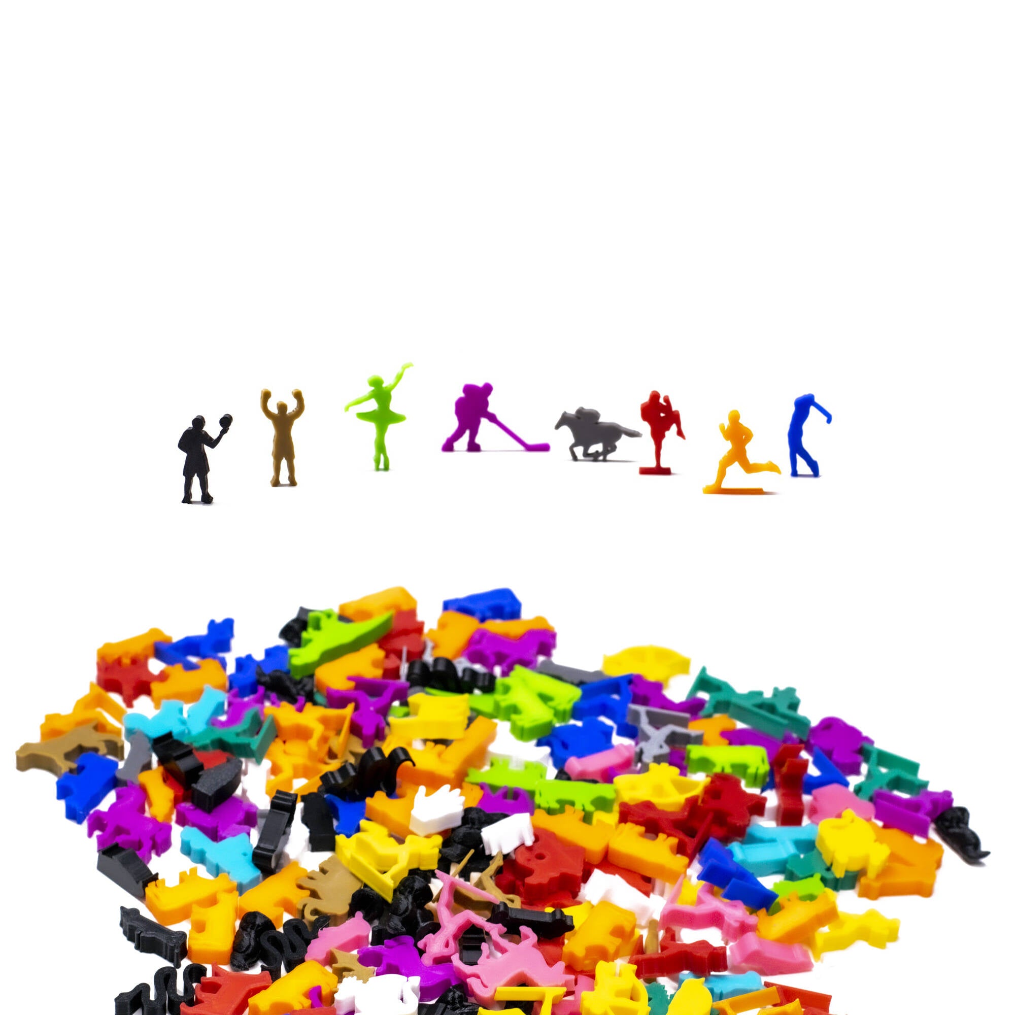 Sport Meeple Figure Set 8pcs | Mixed Colors for upgrading board games, tabletop and other DnD games