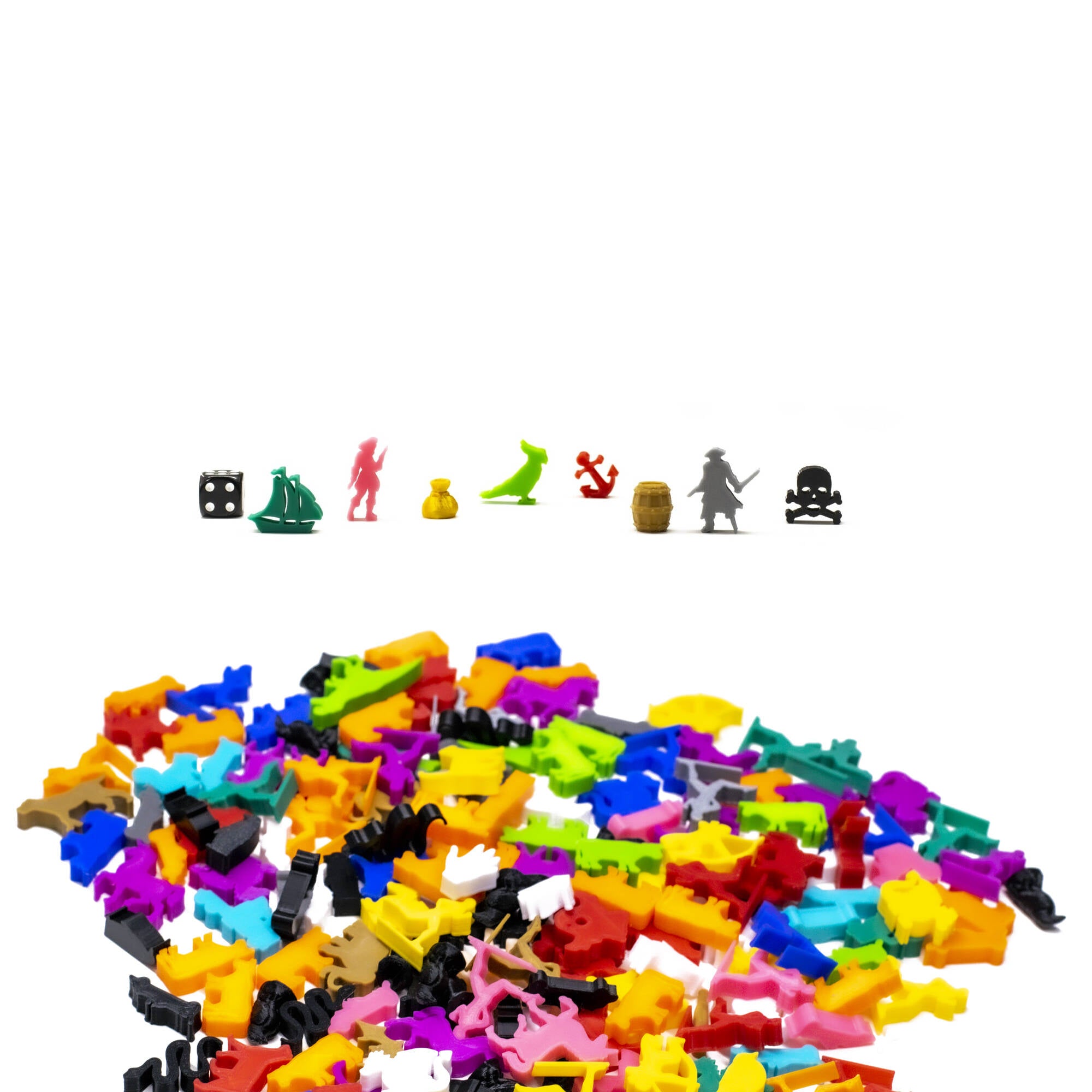 Pirate Adventures Meeple Figure Set for Board Games 8PCS | Mixed Colors for upgrading board games, tabletop and other DnD games