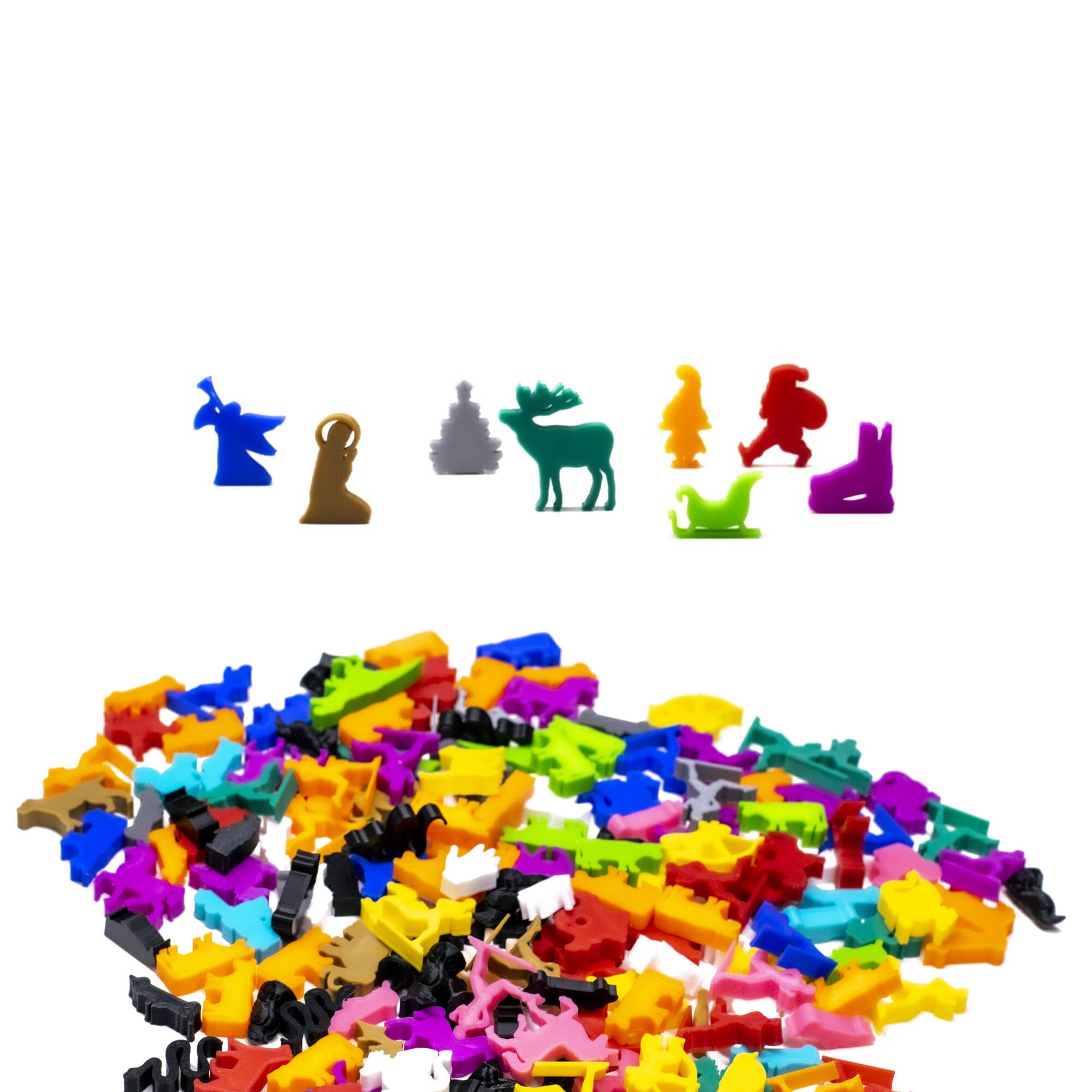 Christmas Meeple Figure Set 8PCS | Mixed Colors for upgrading board games, tabletop and other DnD games
