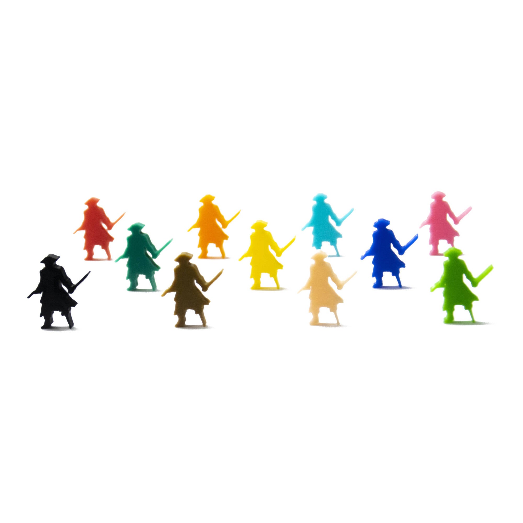 Pirate Meeple Figures Mega Pack (55PCS 11 Color) for upgrading board games, tabletop and other DnD games