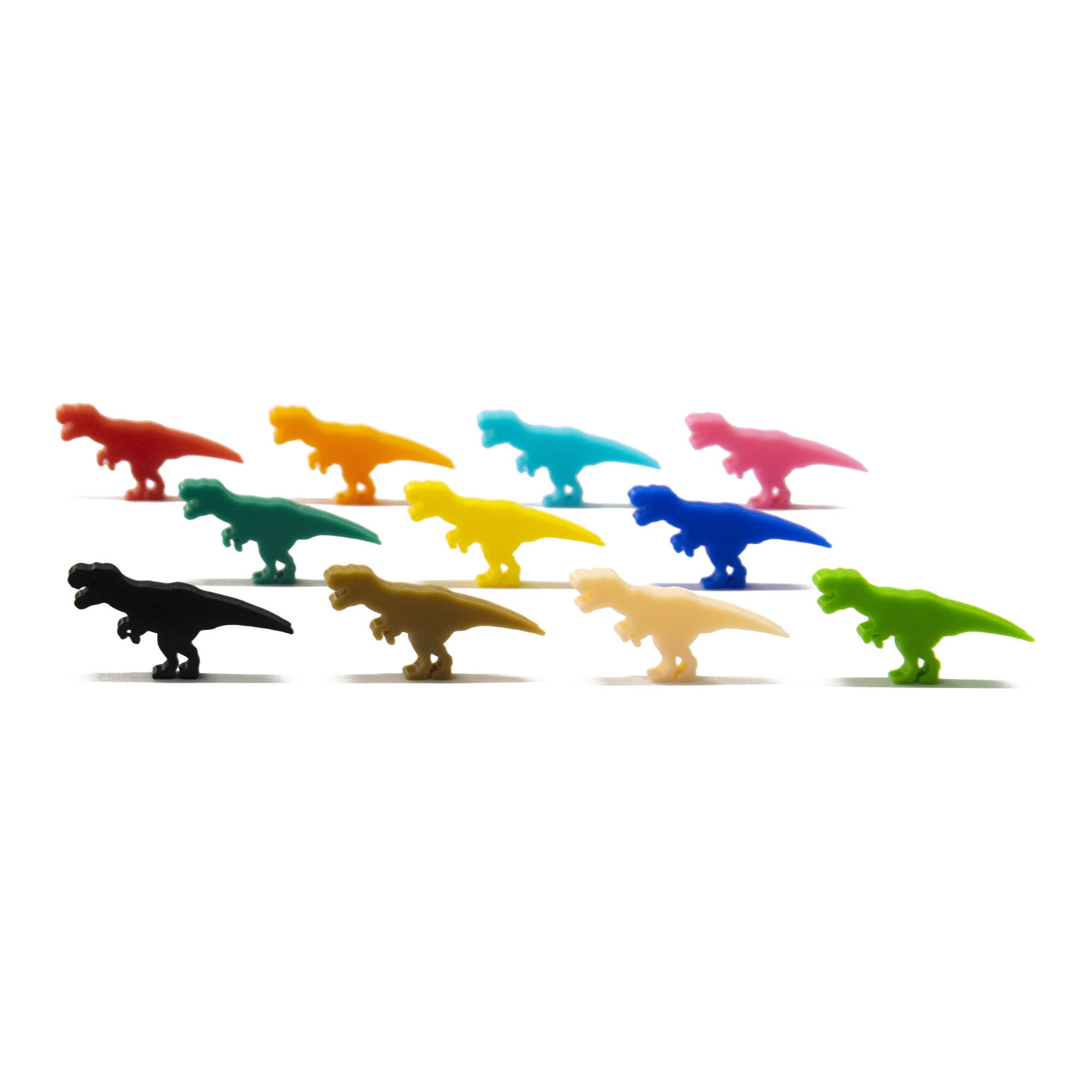 T-Rex Dinosaur Meeple Figures Mega Pack (55PCS 11 Color) for upgrading board games, tabletop and other DnD games