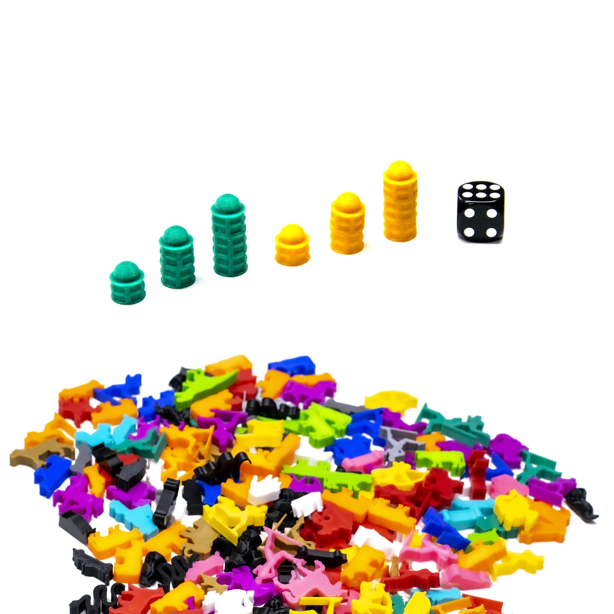 Stackable Buildings, Factory Markers for upgrading board games, tabletop and other DnD games