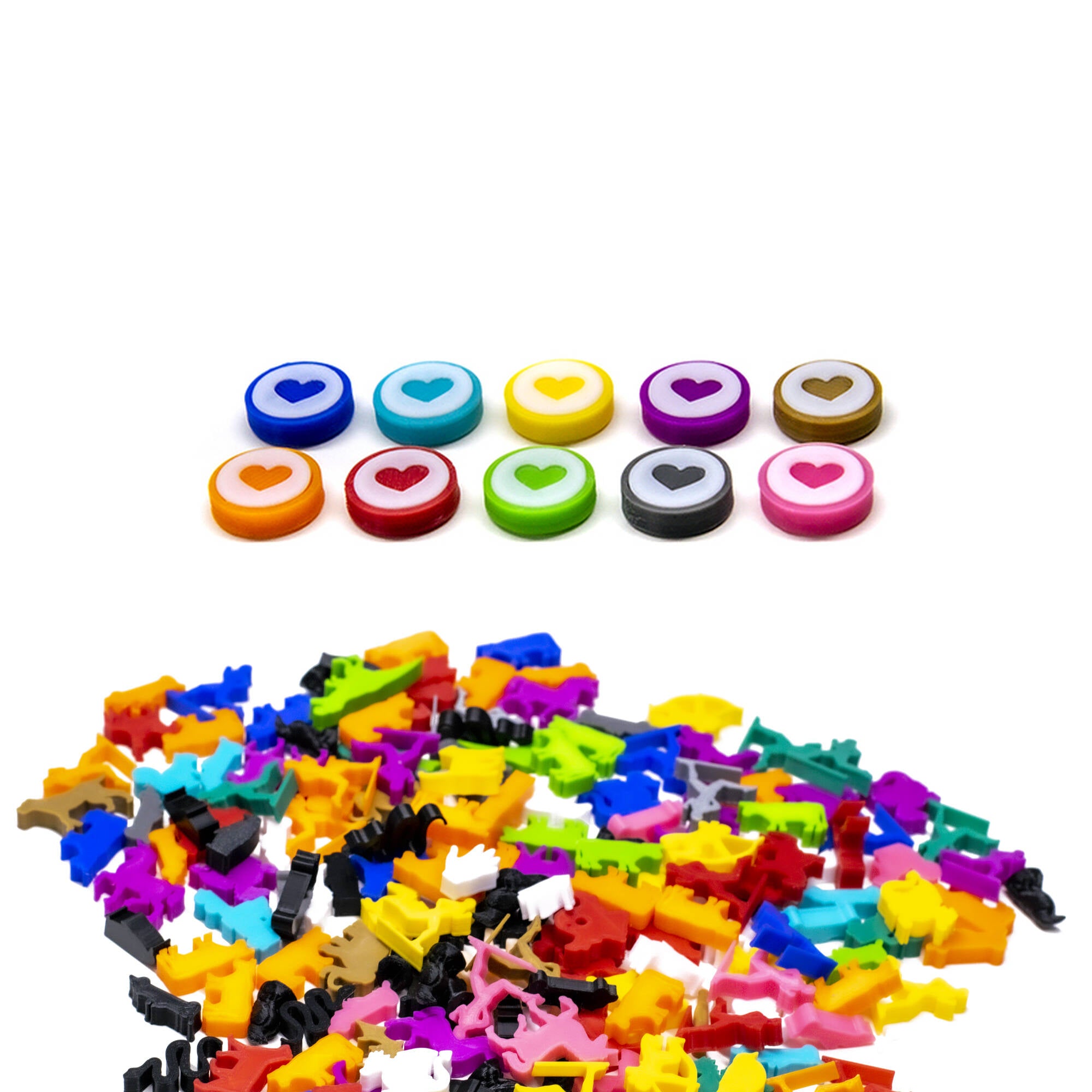 Disc Token Heart Sign - One Sided for upgrading board games, tabletop and other DnD games