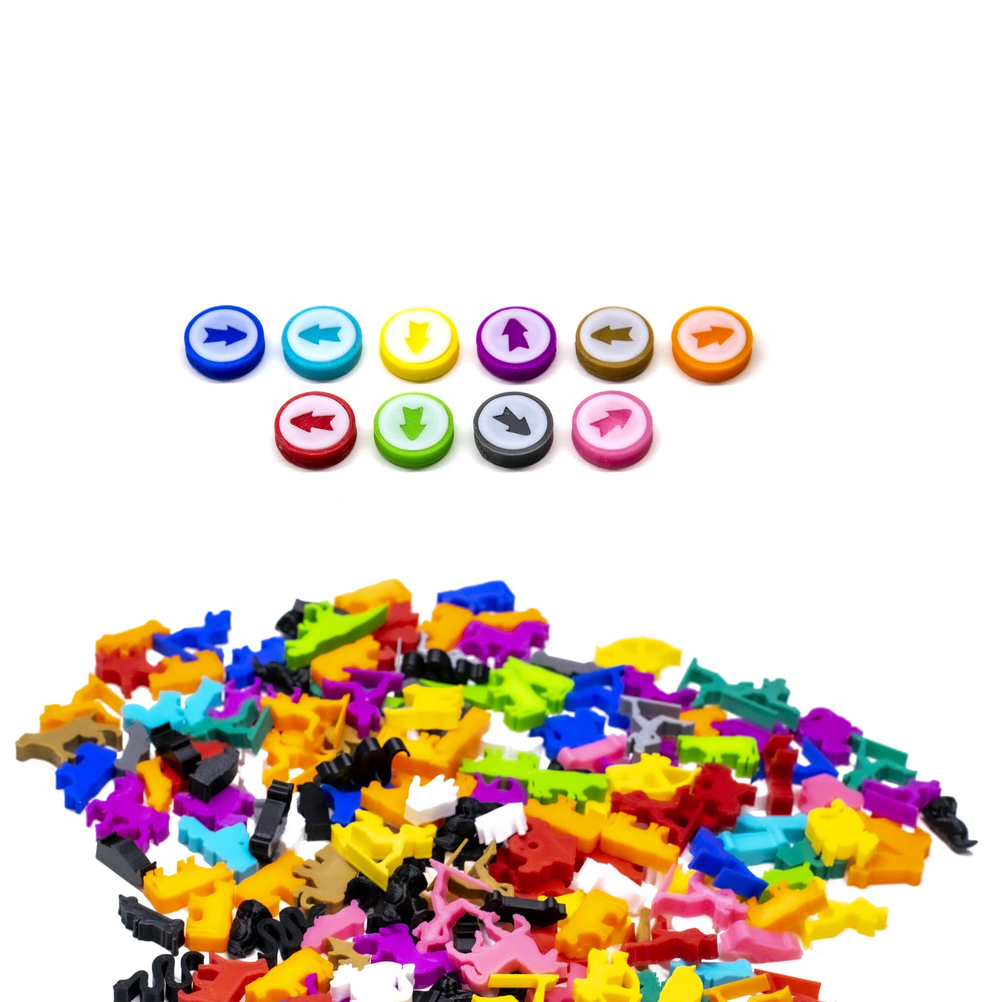 Disc Token with Arrow - One Sided for upgrading board games, tabletop and other DnD games