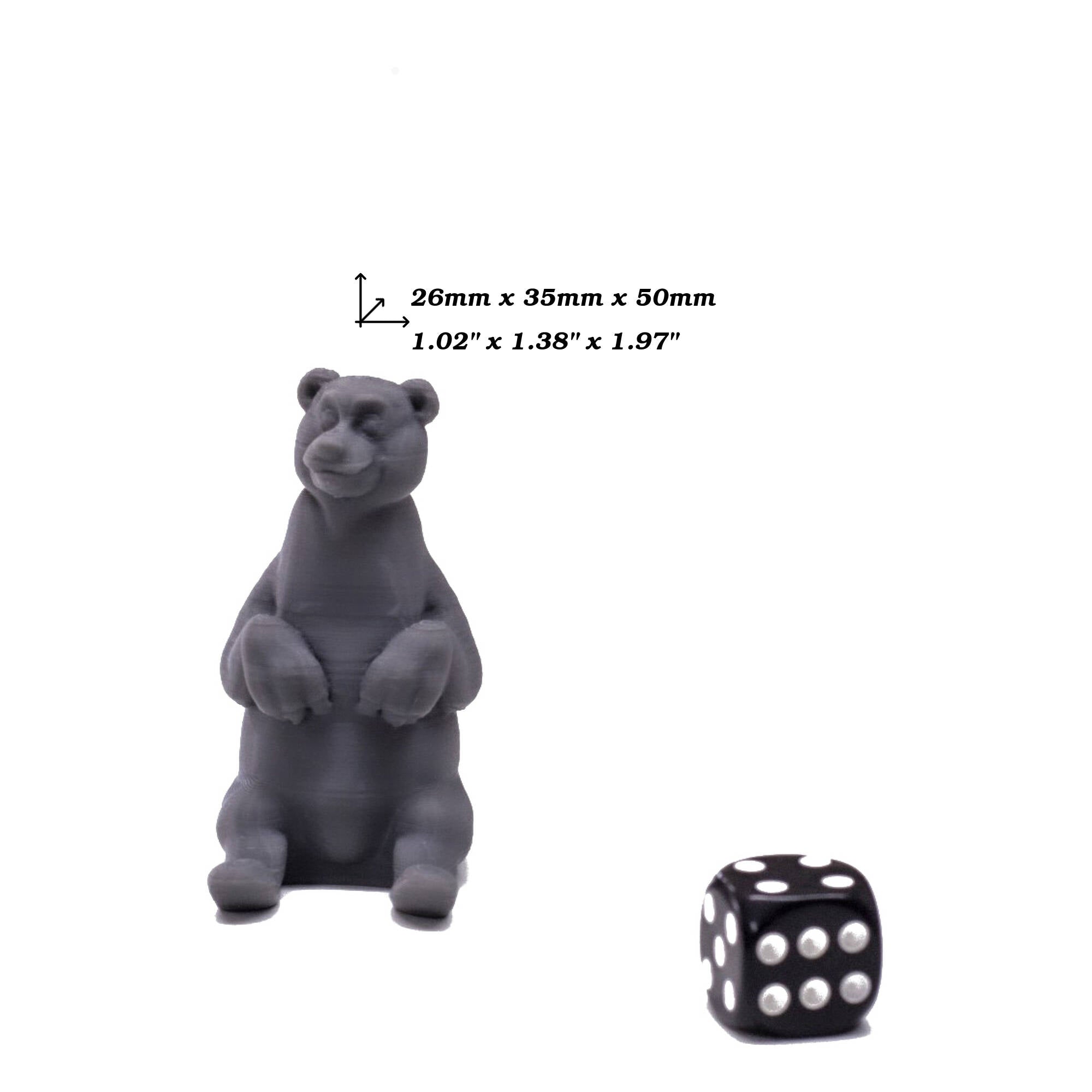 Bear Paintable Miniature for upgrading board games, tabletop and other DnD games