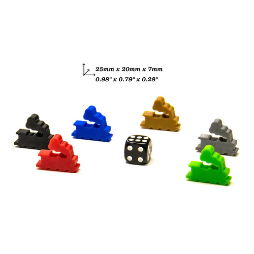 Train Meeple Tokens for upgrading board games, tabletop and other DnD games