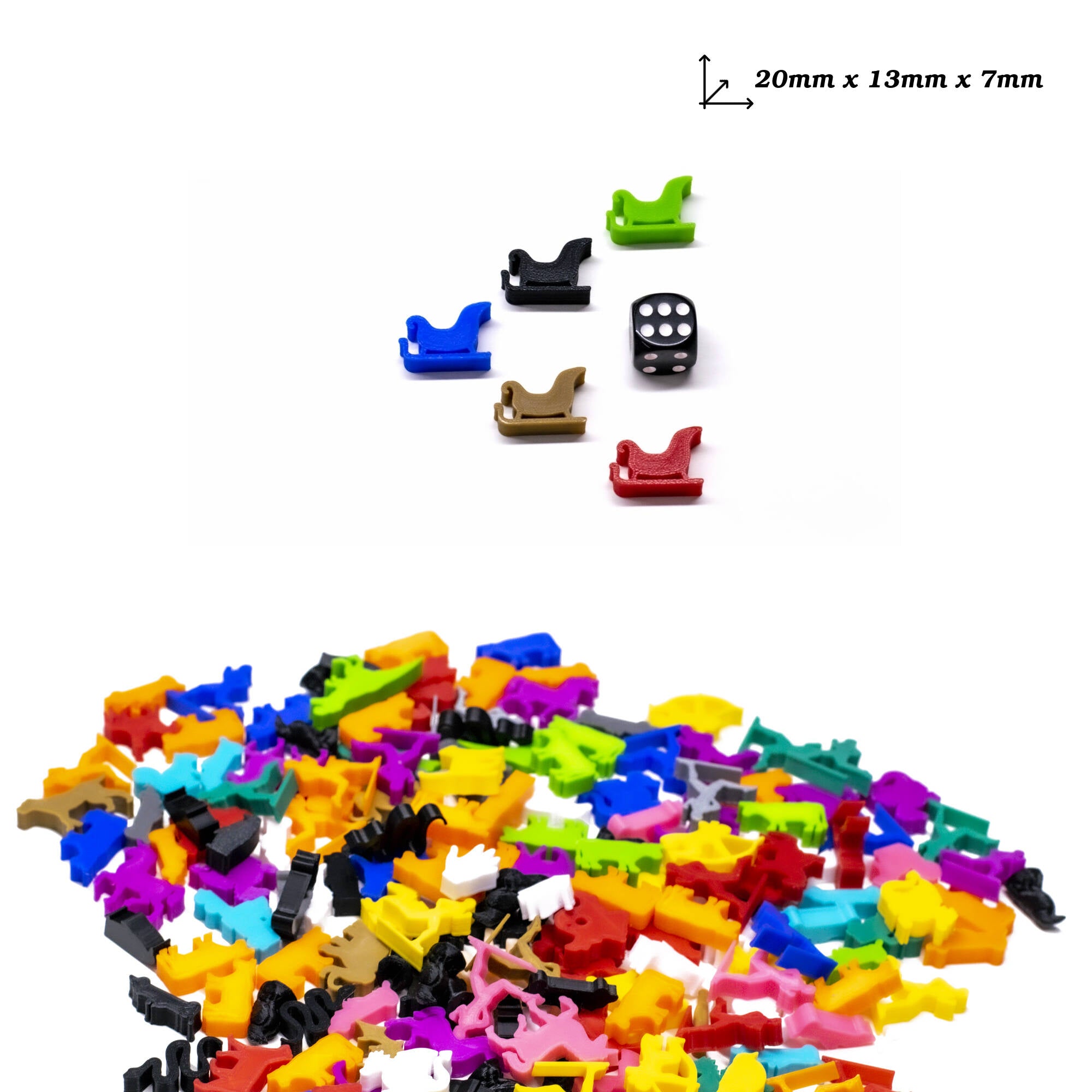 Christmas Sled Meeple Tokens for upgrading board games, tabletop and other DnD games