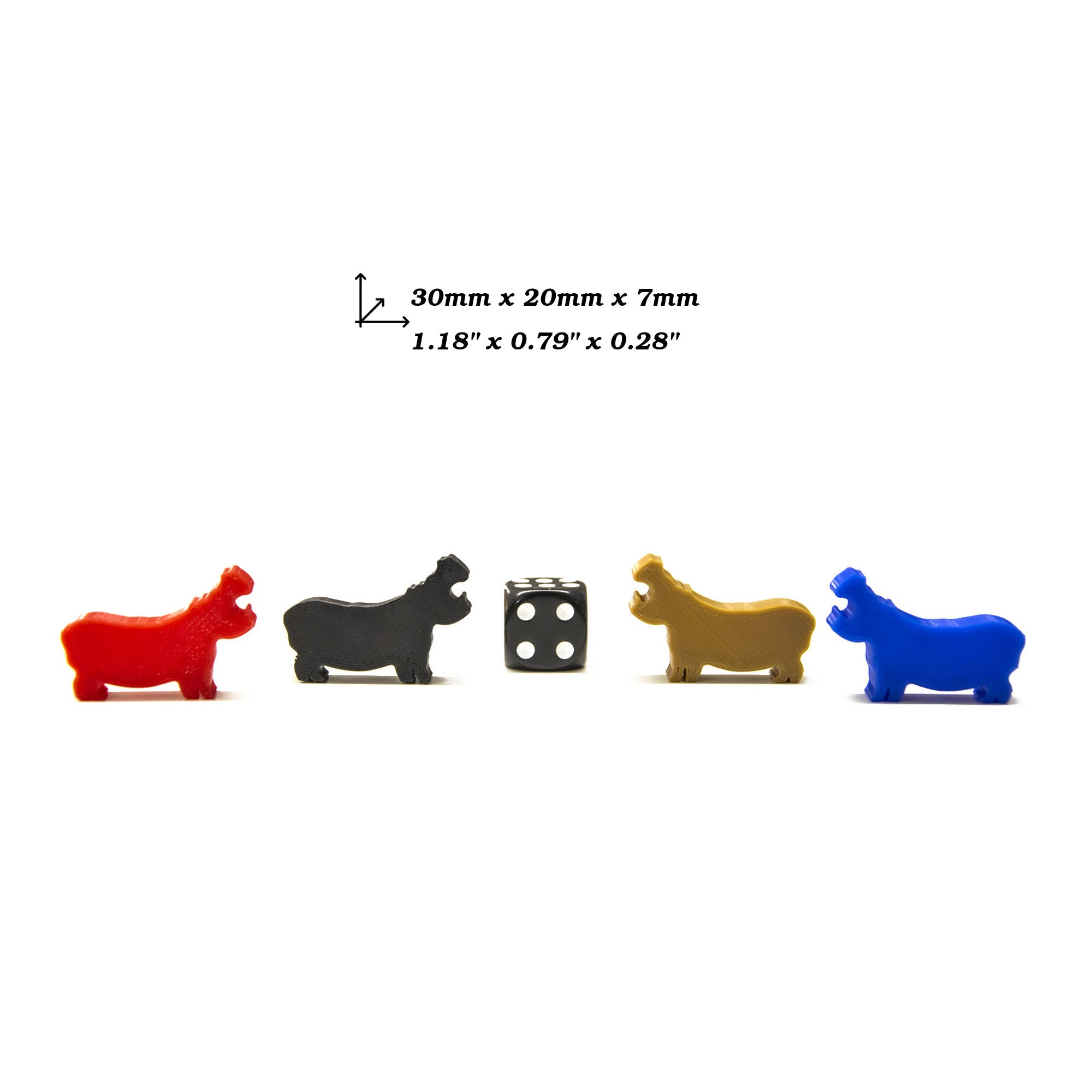 Hippopotamus Meeple Figures for upgrading board games, tabletop and other DnD games