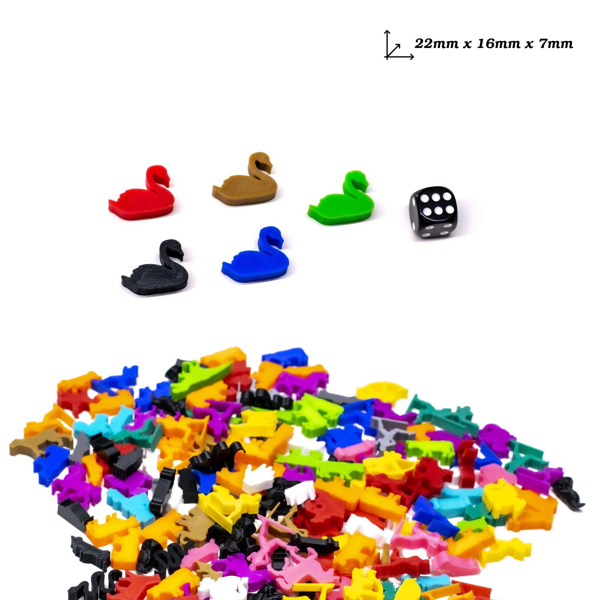 Swan Meeple Figures for upgrading board games, tabletop and other DnD games