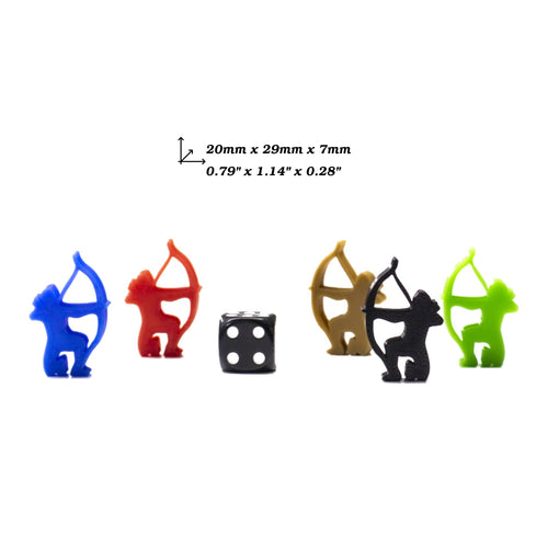 Hunter, Archer Meeple Figures for upgrading board games, tabletop and other DnD games