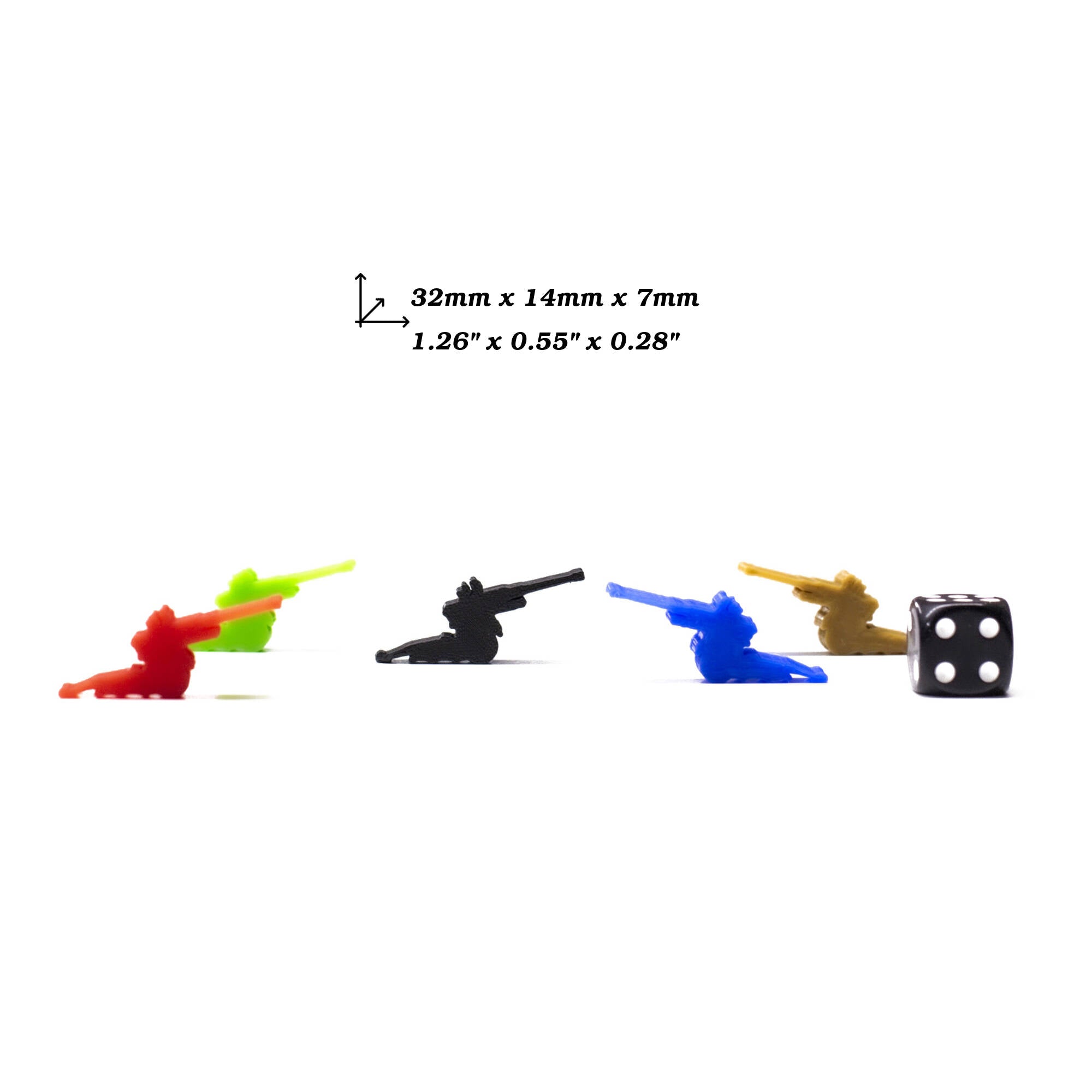 Artillery Meeple Figures for upgrading board games, tabletop and other DnD games