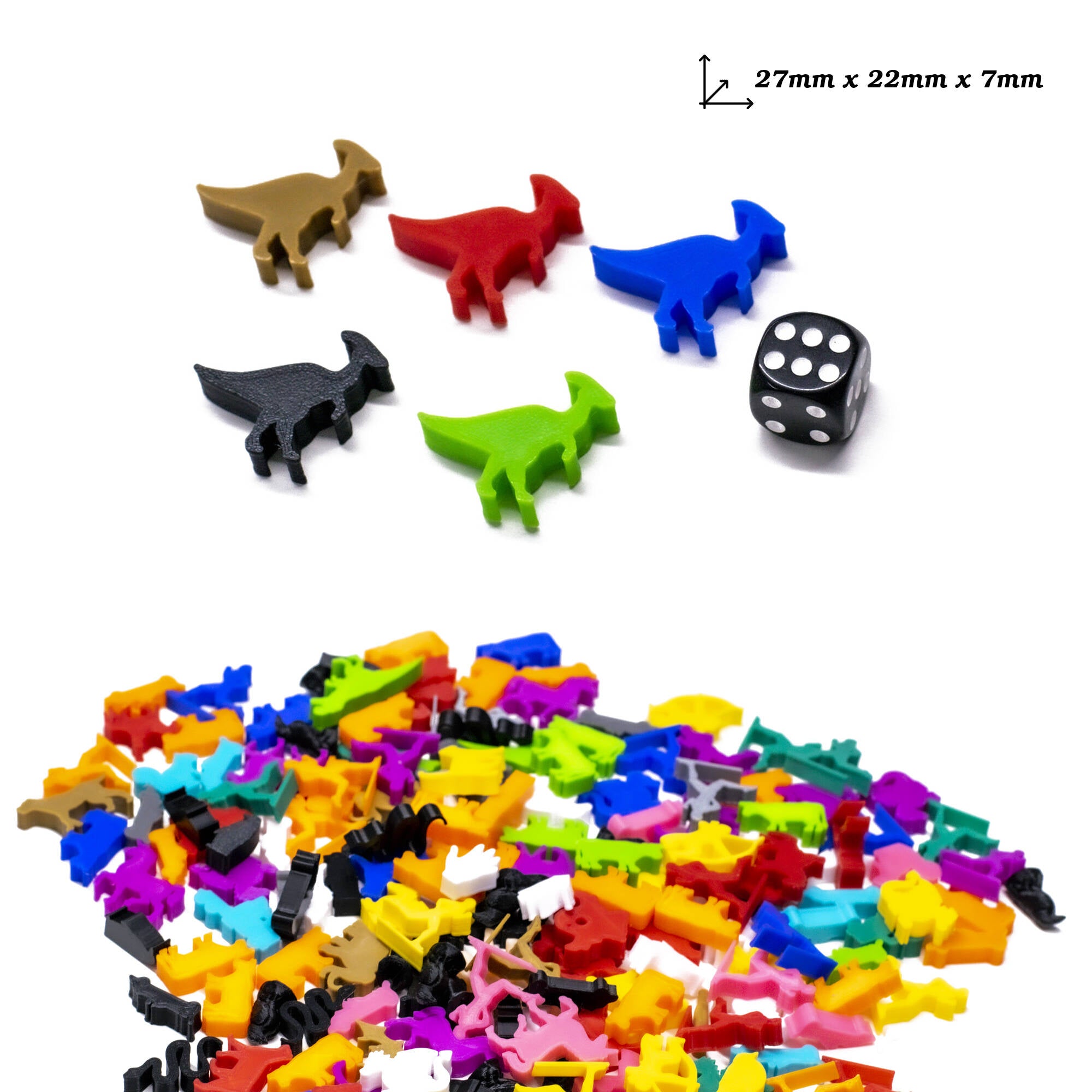Parasaur Meeple Dinosaur Figures for upgrading board games, tabletop and other DnD games