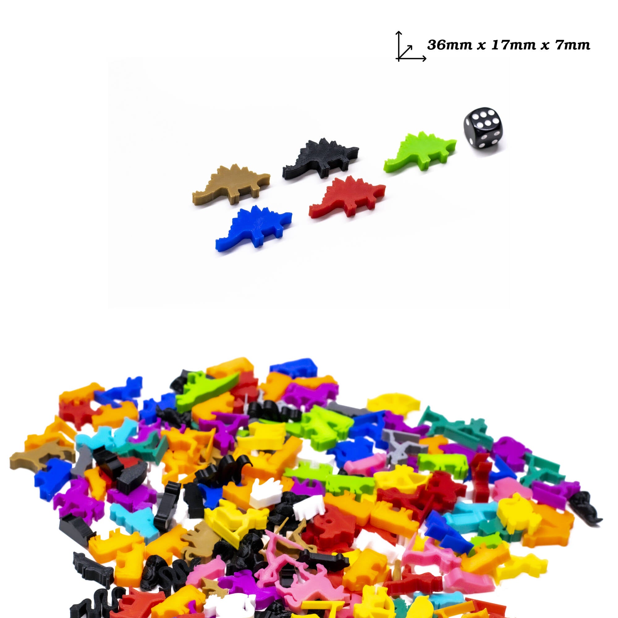 Stegosaurus Dino Meeple Figures for upgrading board games, tabletop and other DnD games