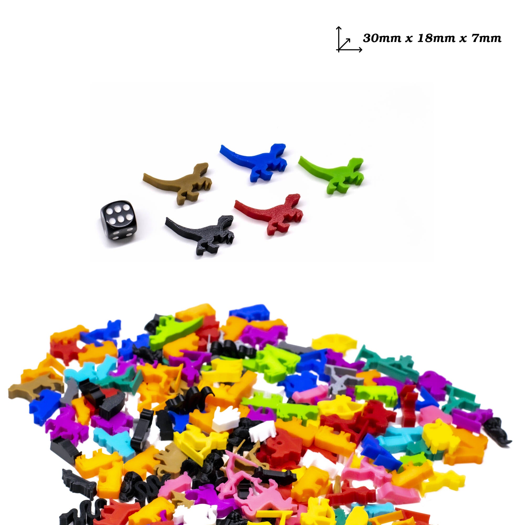 Raptor Dinosaur Meeple Figures for upgrading board games, tabletop and other DnD games