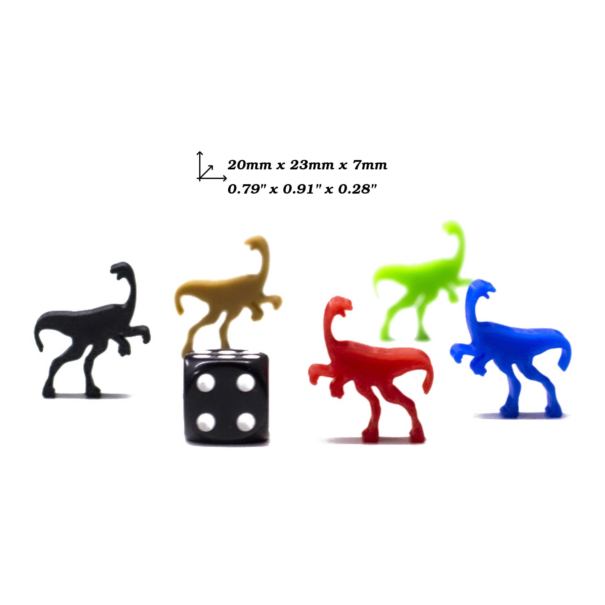 Gallimimus Dinosaur Meeple Figures for upgrading board games, tabletop and other DnD games