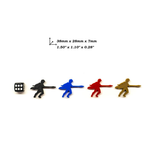 Hoplite with Cape and Spear Meeple  for upgrading board games, tabletop and other DnD games