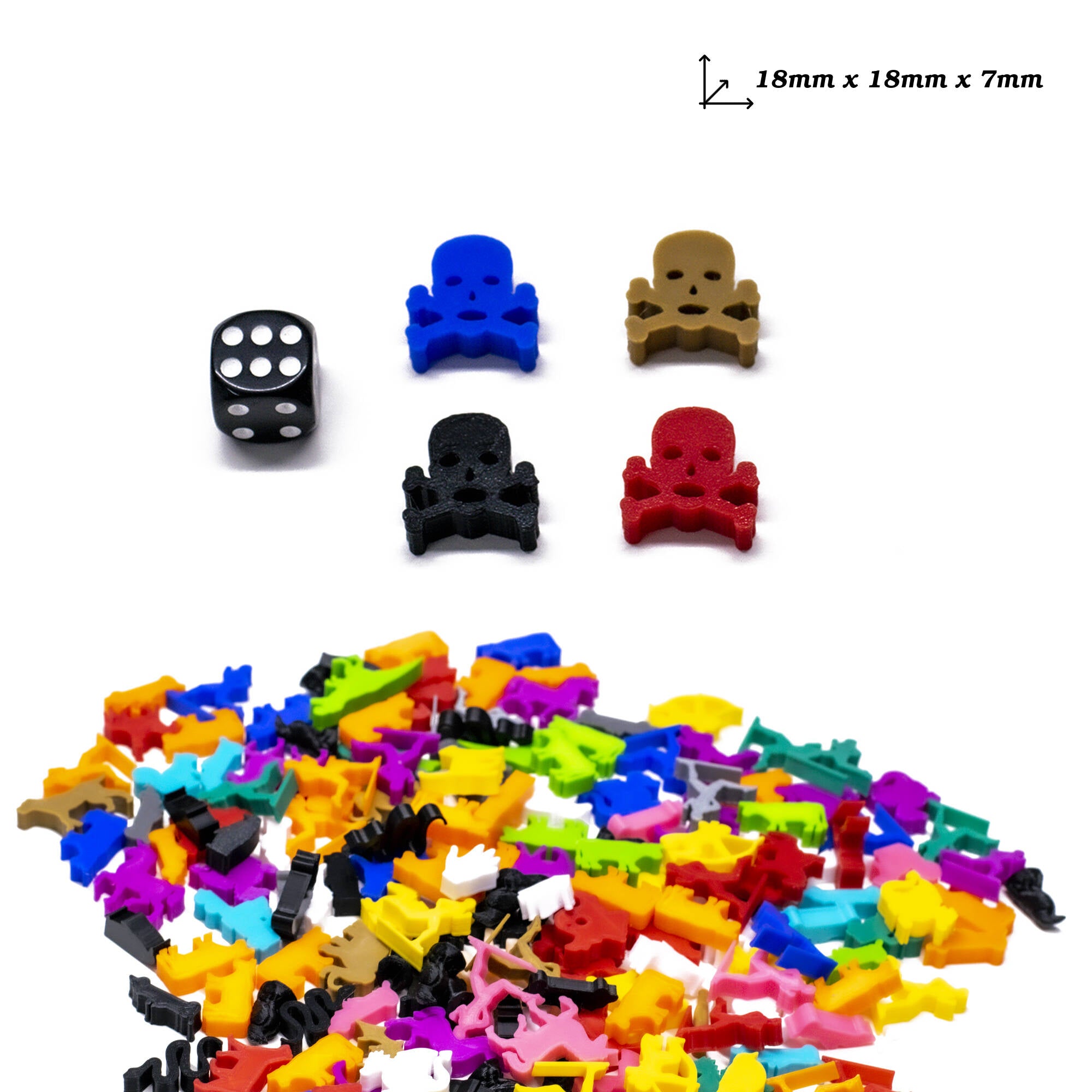 Skull Meeple Figures for upgrading board games, tabletop and other DnD games