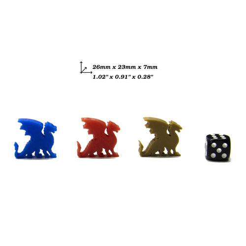 Fire Dragon Meeple Figures for upgrading board games, tabletop and other DnD games