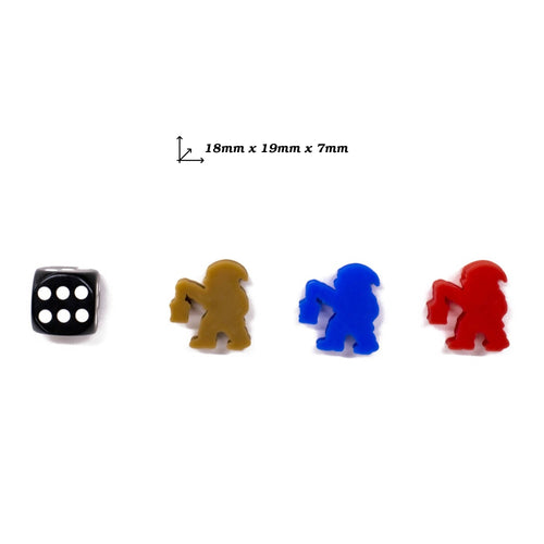 Dwarf with Lamp Meeple Tokens for upgrading board games, tabletop and other DnD games