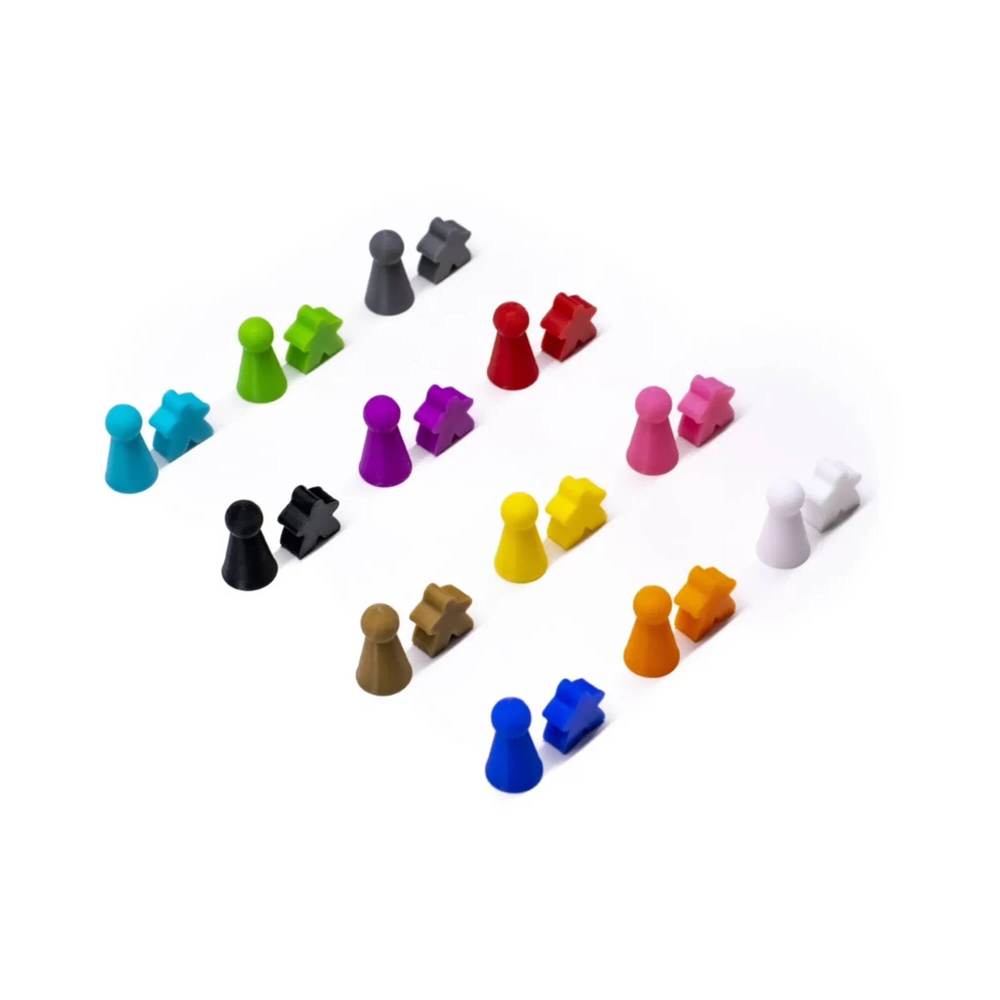 Board Game Meeples and Pawns Figure Set 24pcs for upgrading board games, tabletop and other DnD games