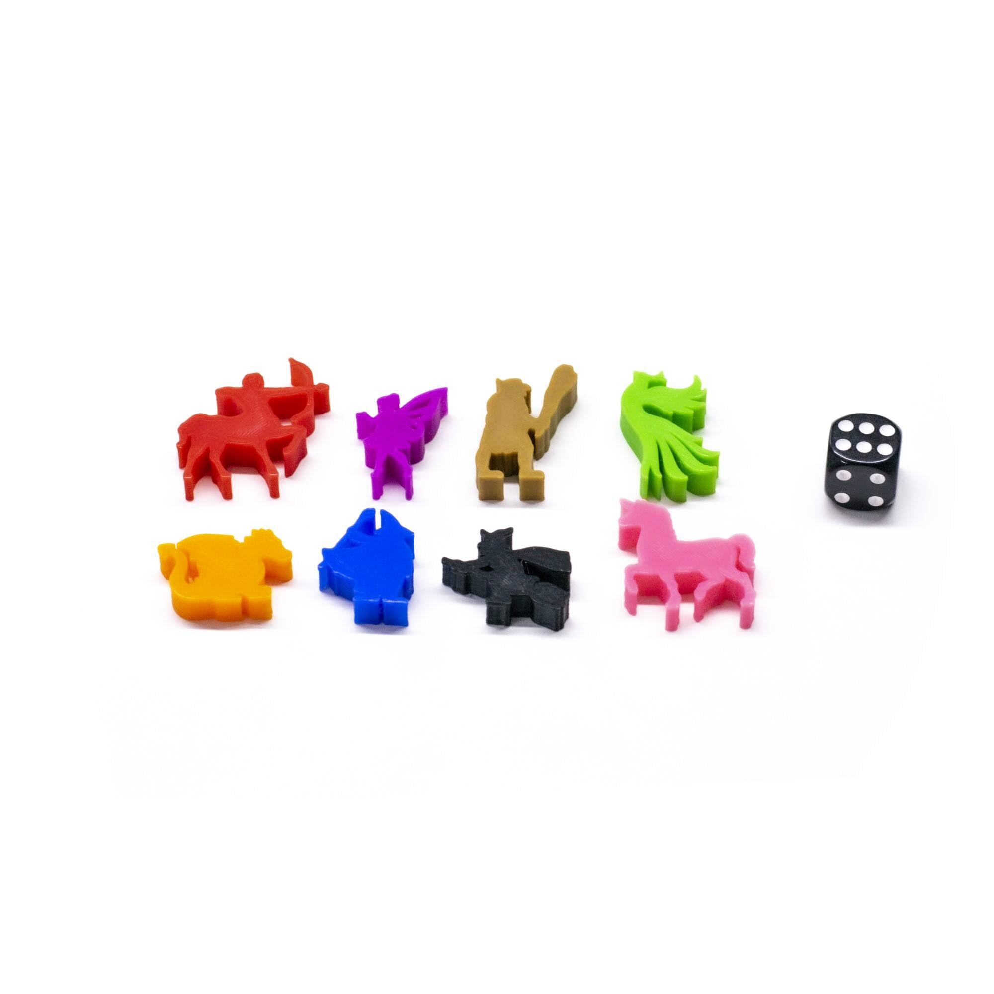 Mythical Creatures Meeple Figure Set 8pcs | Mixed Colors for upgrading board games, tabletop and other DnD games