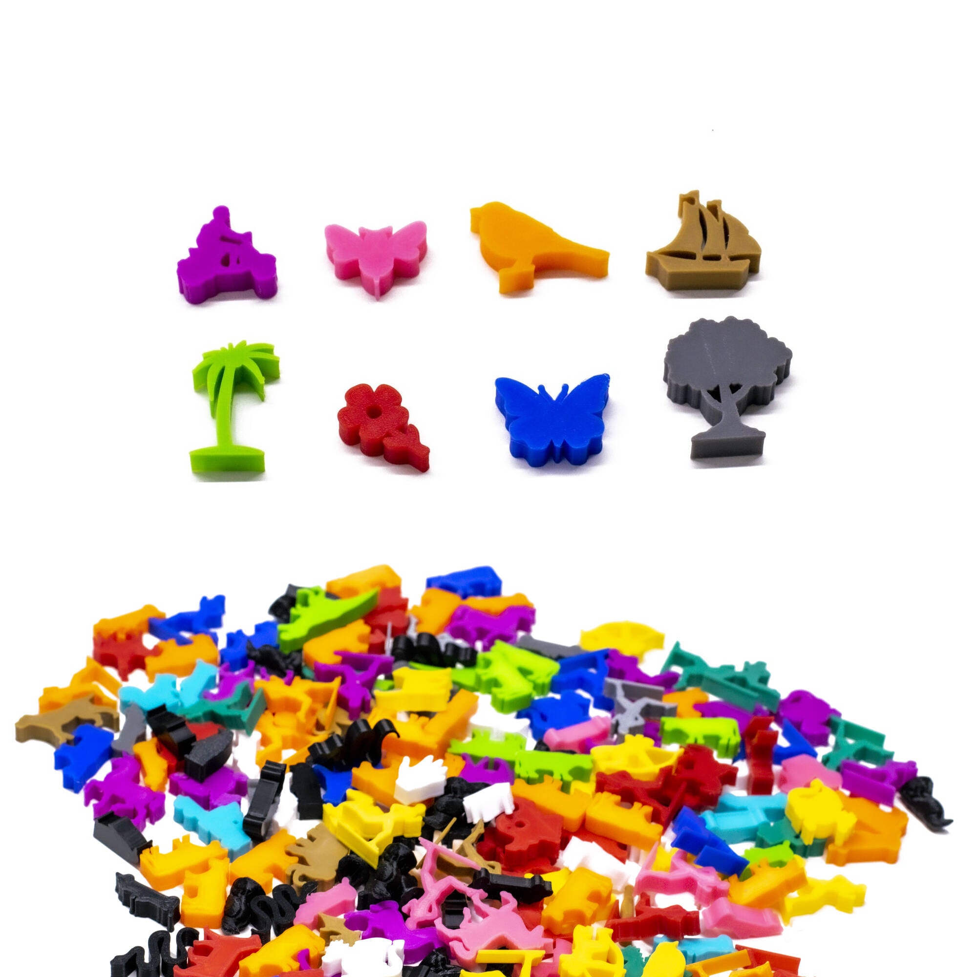 Summer Meeple Figure Set 8PCS | RANDOM DIFFERENT COLORS for upgrading board games, tabletop and other DnD games