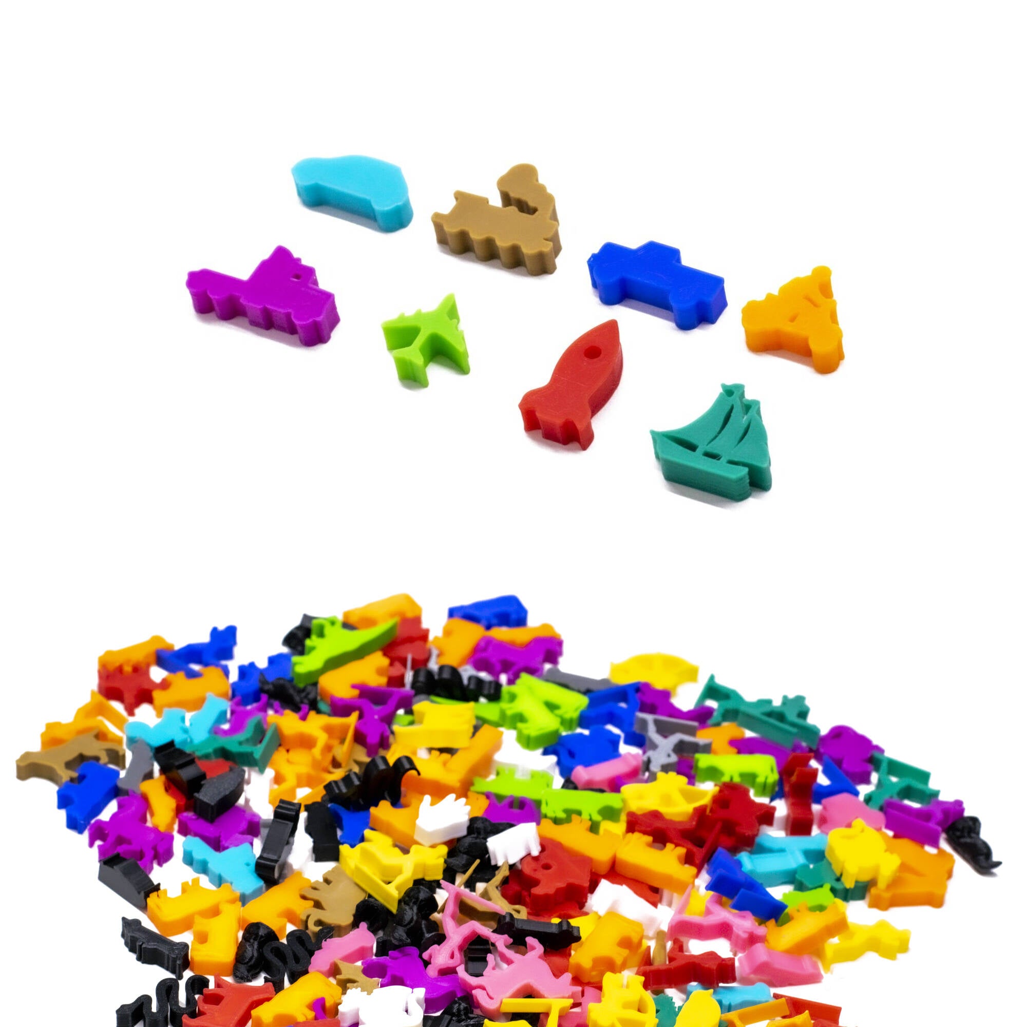 Vehicles Meeple Figure Set for Board Games 8pcs | Mixed Colors for upgrading board games, tabletop and other DnD games