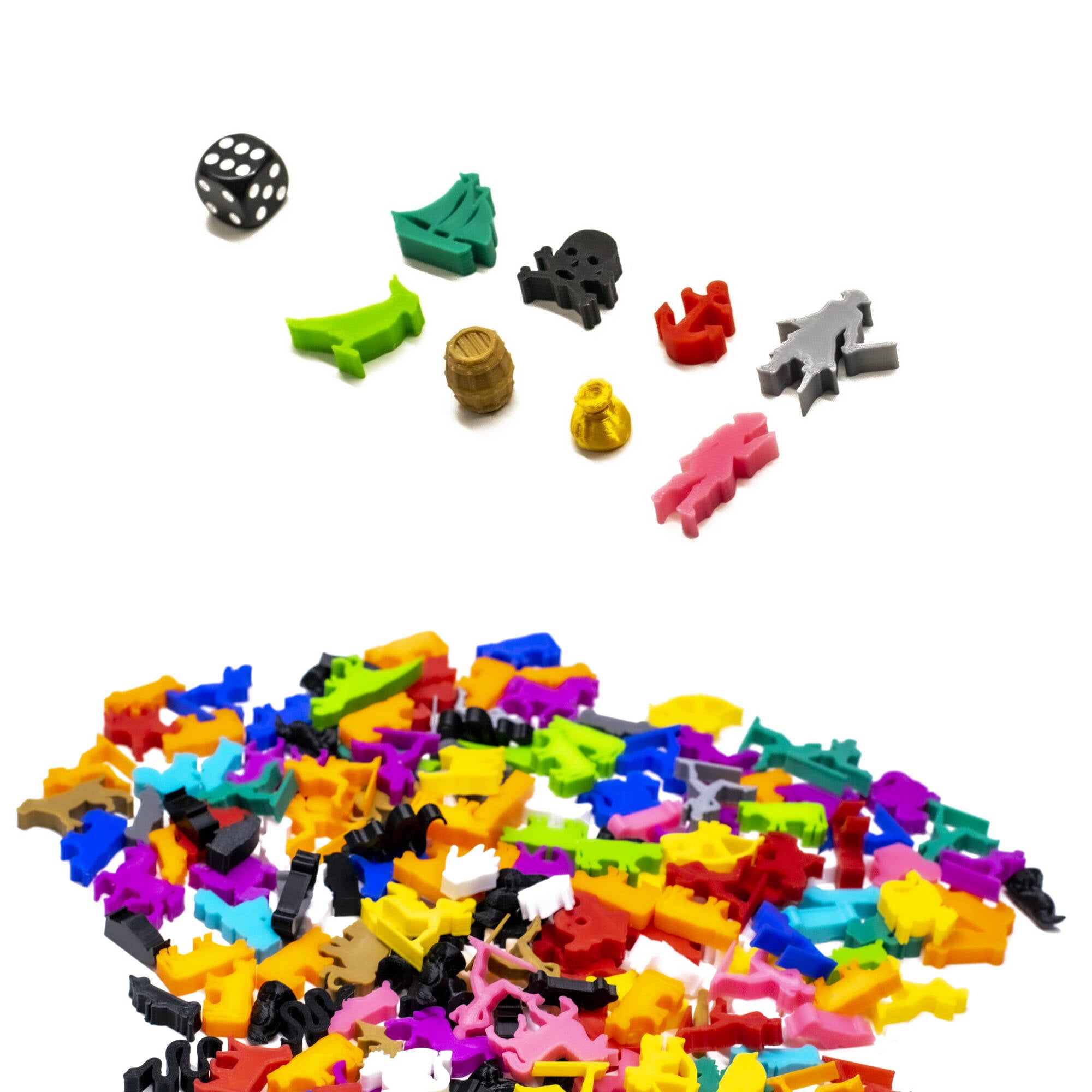 Pirate Adventures Meeple Figure Set for Board Games 8PCS | Mixed Colors for upgrading board games, tabletop and other DnD games