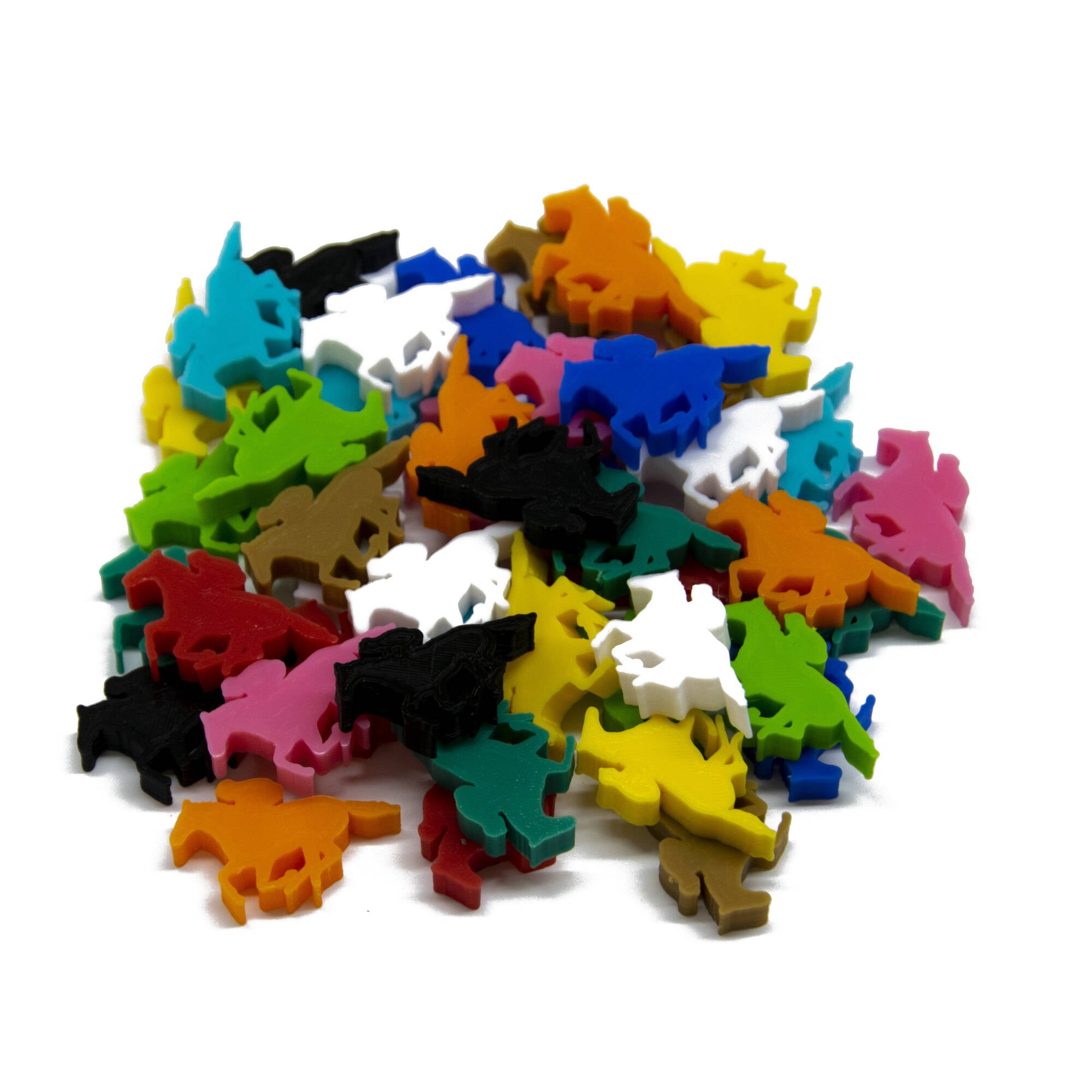 Horse Racer Rider Meeple Figures Mega Pack (55PCS 11 Color) for upgrading board games, tabletop and other DnD games