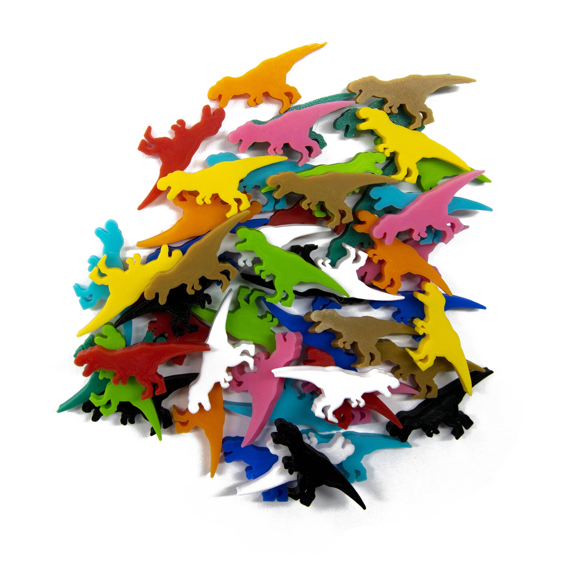 T-Rex Dinosaur Meeple Figures Mega Pack (55PCS 11 Color) for upgrading board games, tabletop and other DnD games