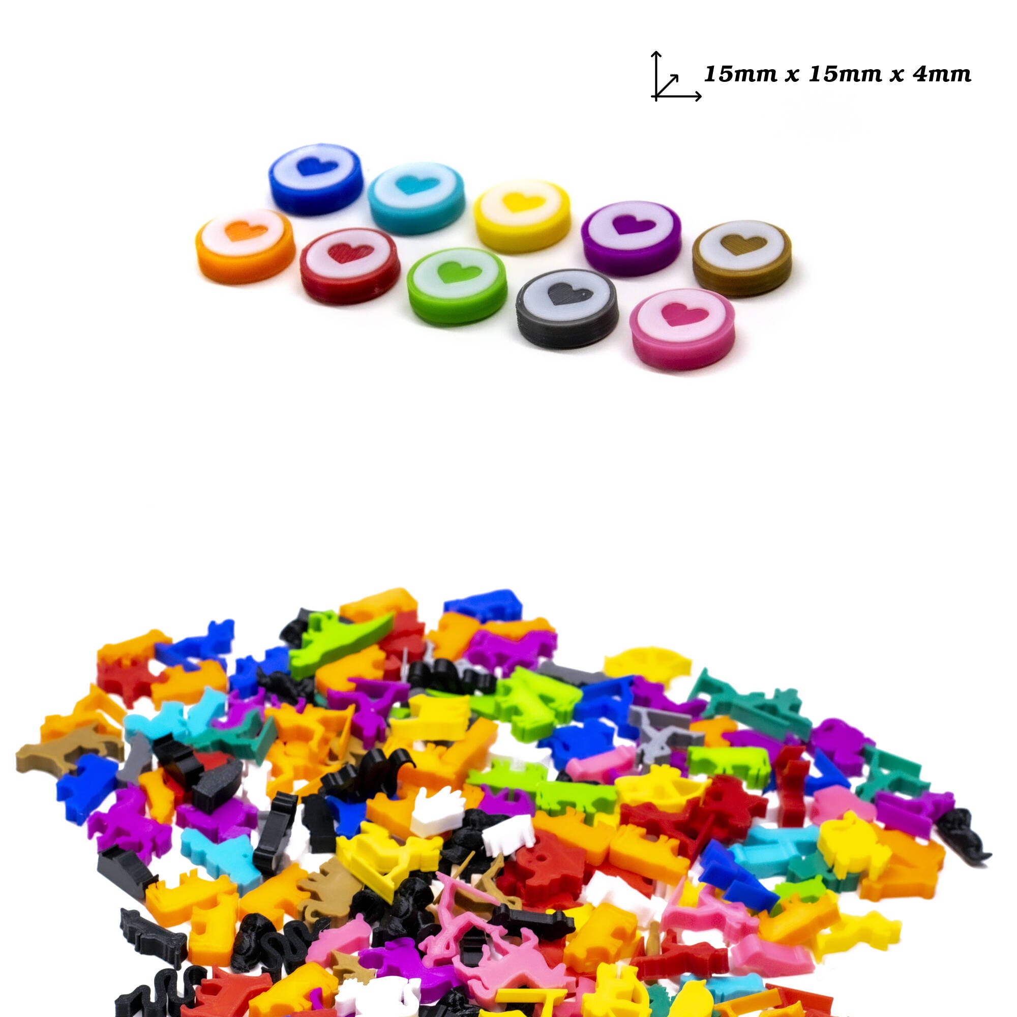 Disc Token Heart Sign - One Sided for upgrading board games, tabletop and other DnD games