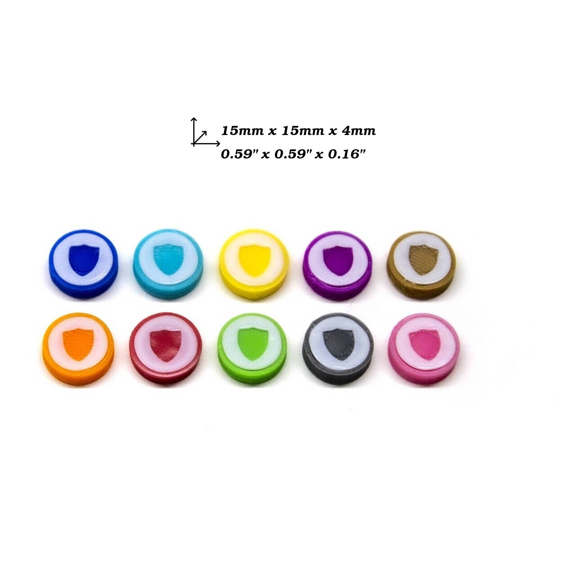 Disc Token with Shield - One Sided for upgrading board games, tabletop and other DnD games