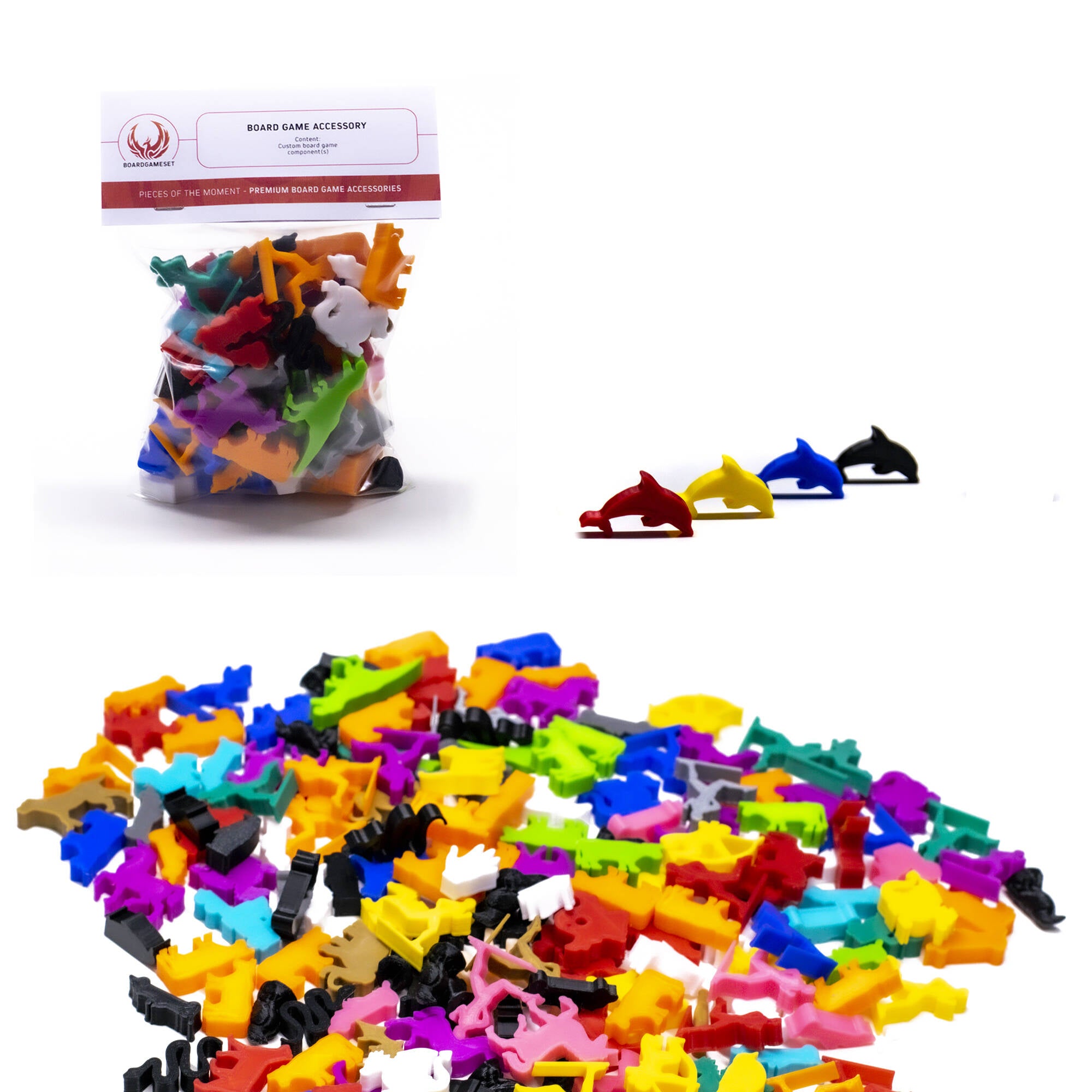 Dolphin Meeple Figures for upgrading board games, tabletop and other DnD games