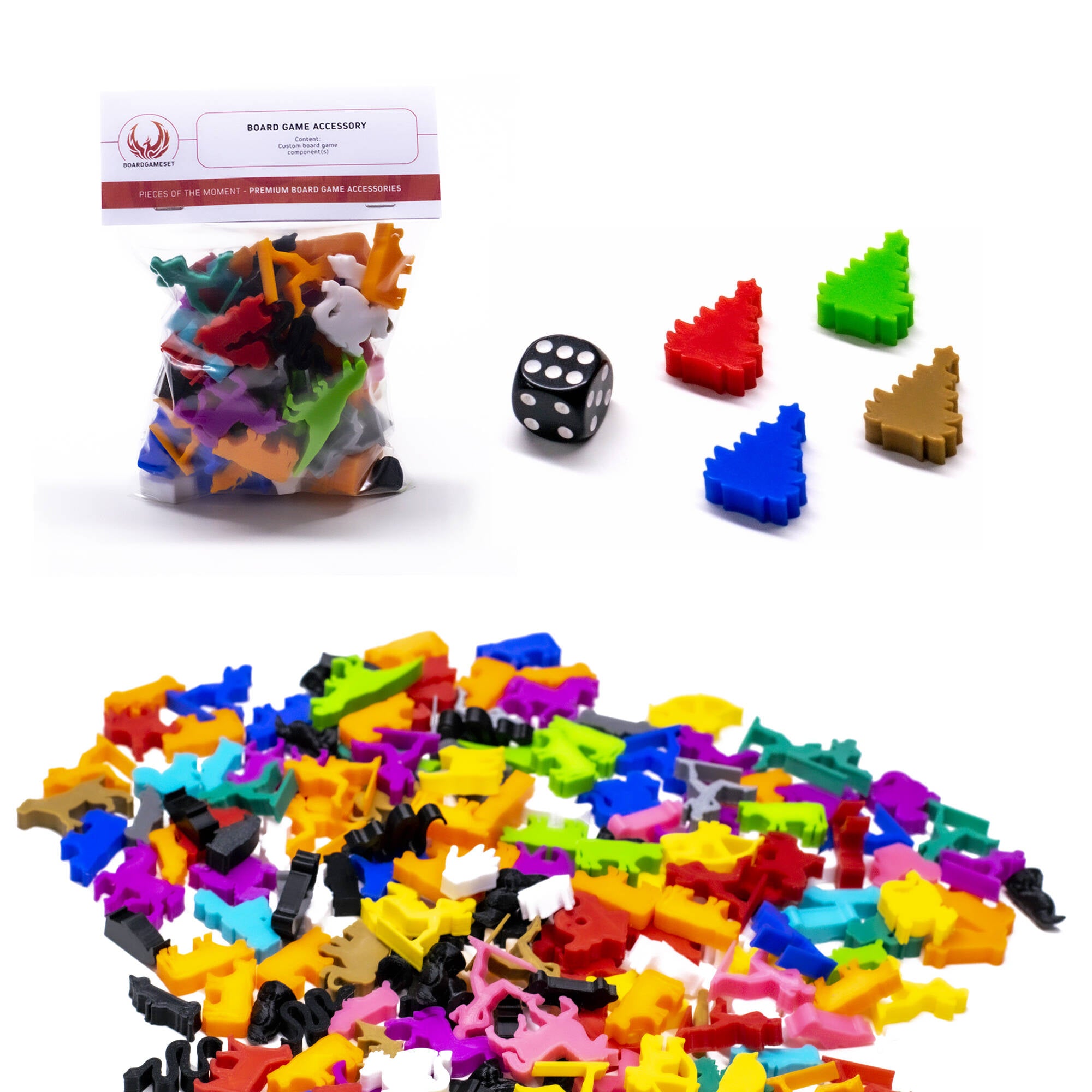 Christmas Tree Meeple Tokens for upgrading board games, tabletop and other DnD games