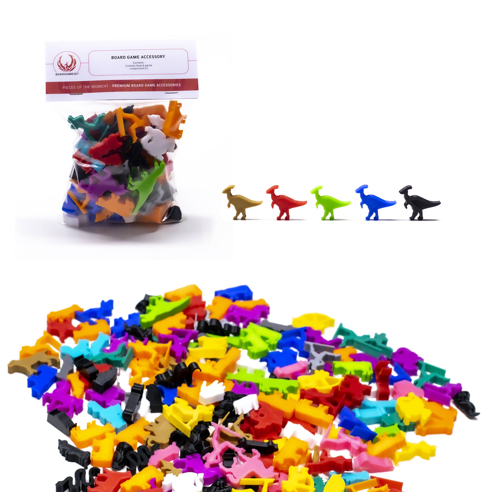 Parasaur Meeple Dinosaur Figures for upgrading board games, tabletop and other DnD games