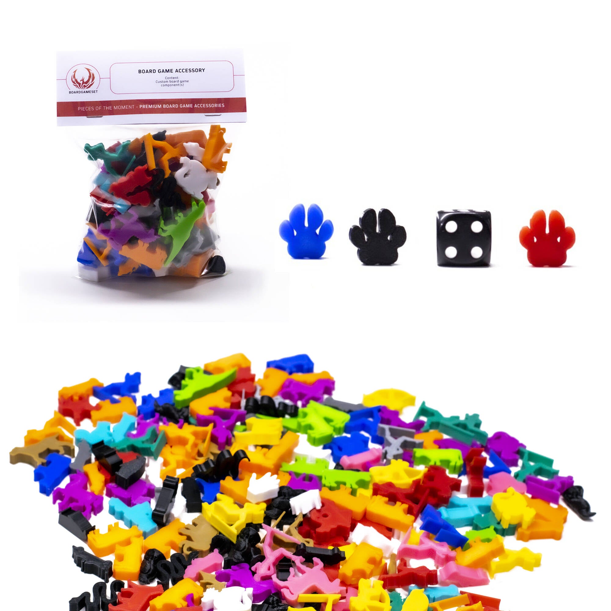  Paw Meeple Tokens for upgrading board games, tabletop and other DnD games