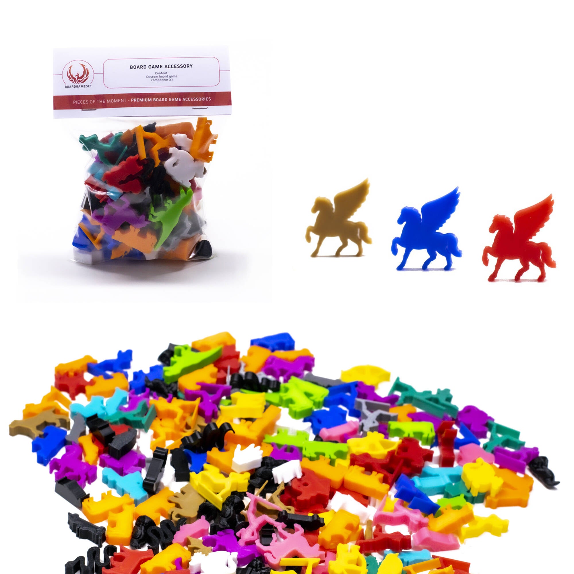 Pegasus Meeple Figures for upgrading board games, tabletop and other DnD games