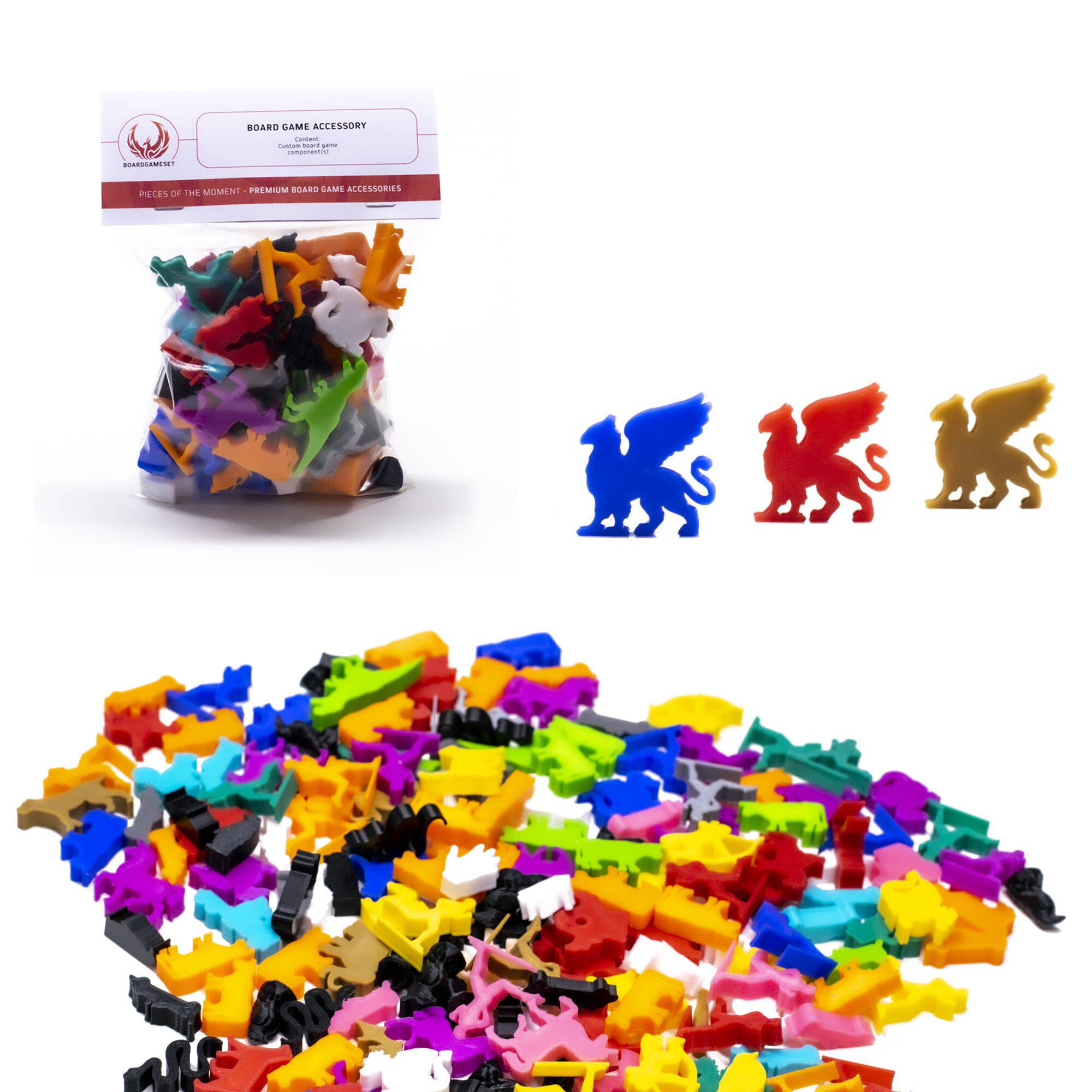 Griffin Meeple Figures for upgrading board games, tabletop and other DnD games