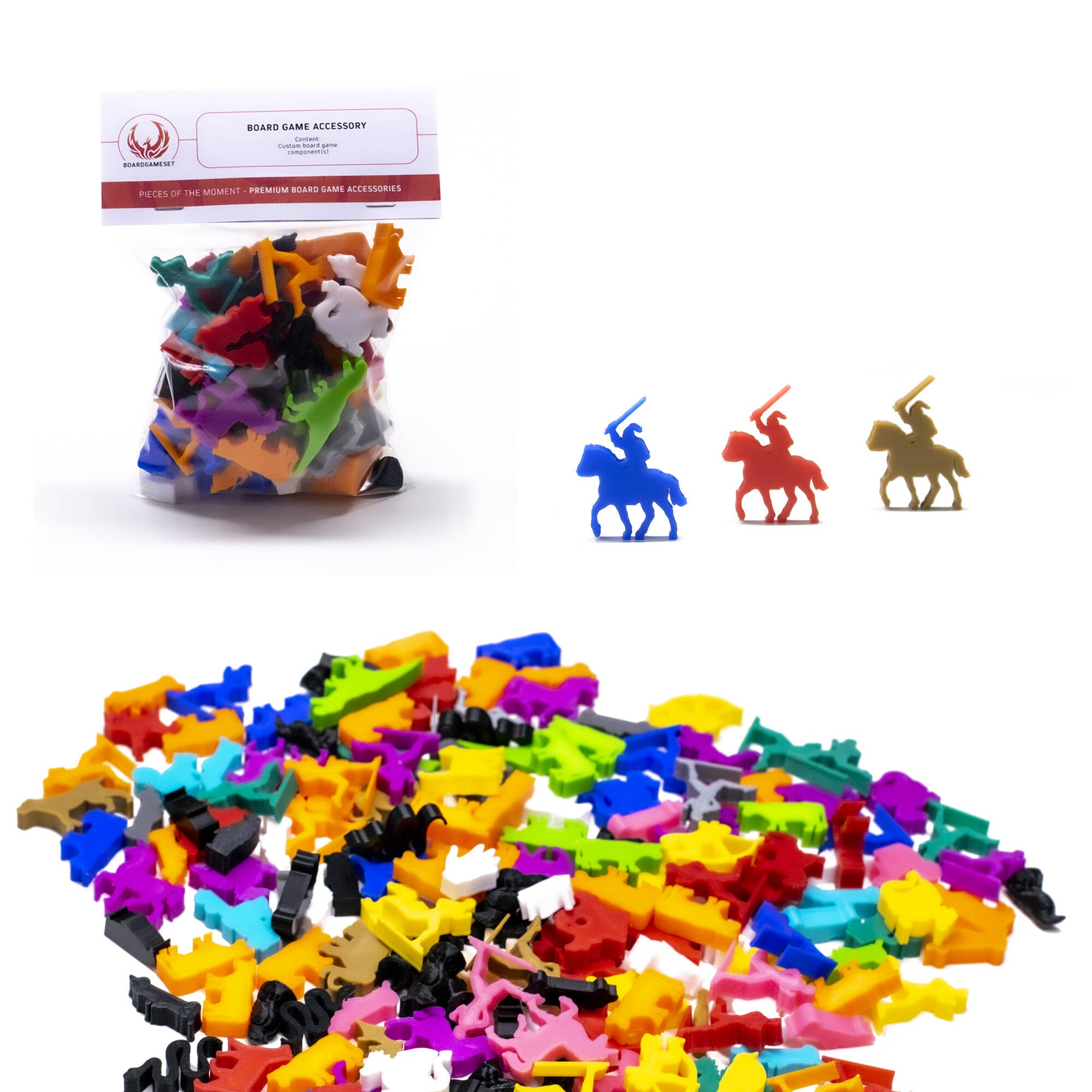 Knight with Horse Meeple Figures for upgrading board games, tabletop and other DnD games