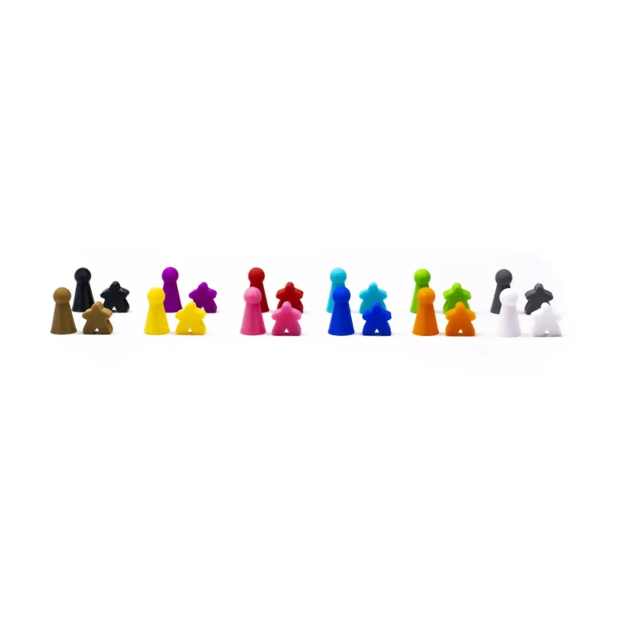 Board Game Meeples and Pawns Figure Set 24pcs for upgrading board games, tabletop and other DnD games