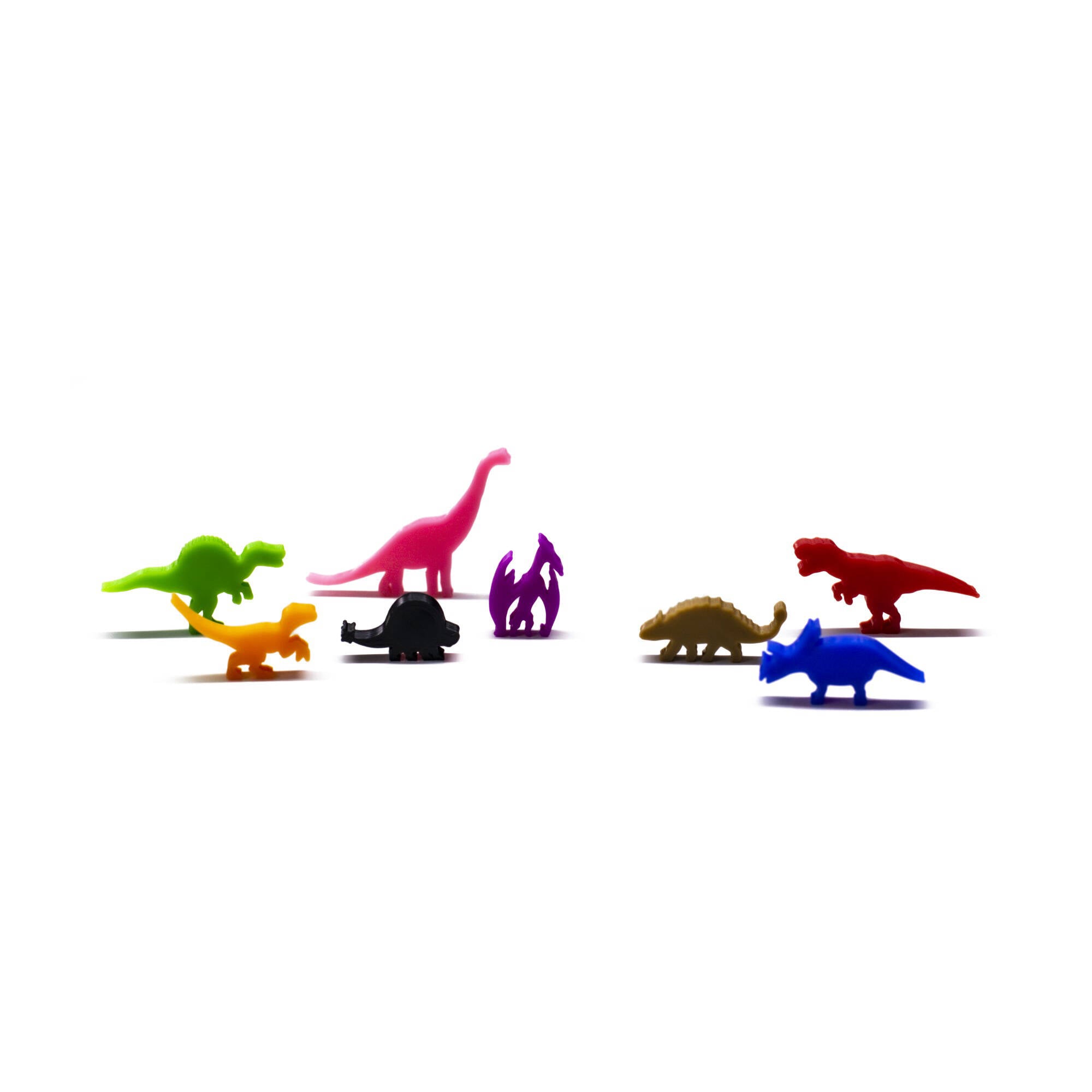 Dinosaurs Meeple Figure Set 8pcs | Mixed Colors for upgrading board games, tabletop and other DnD games