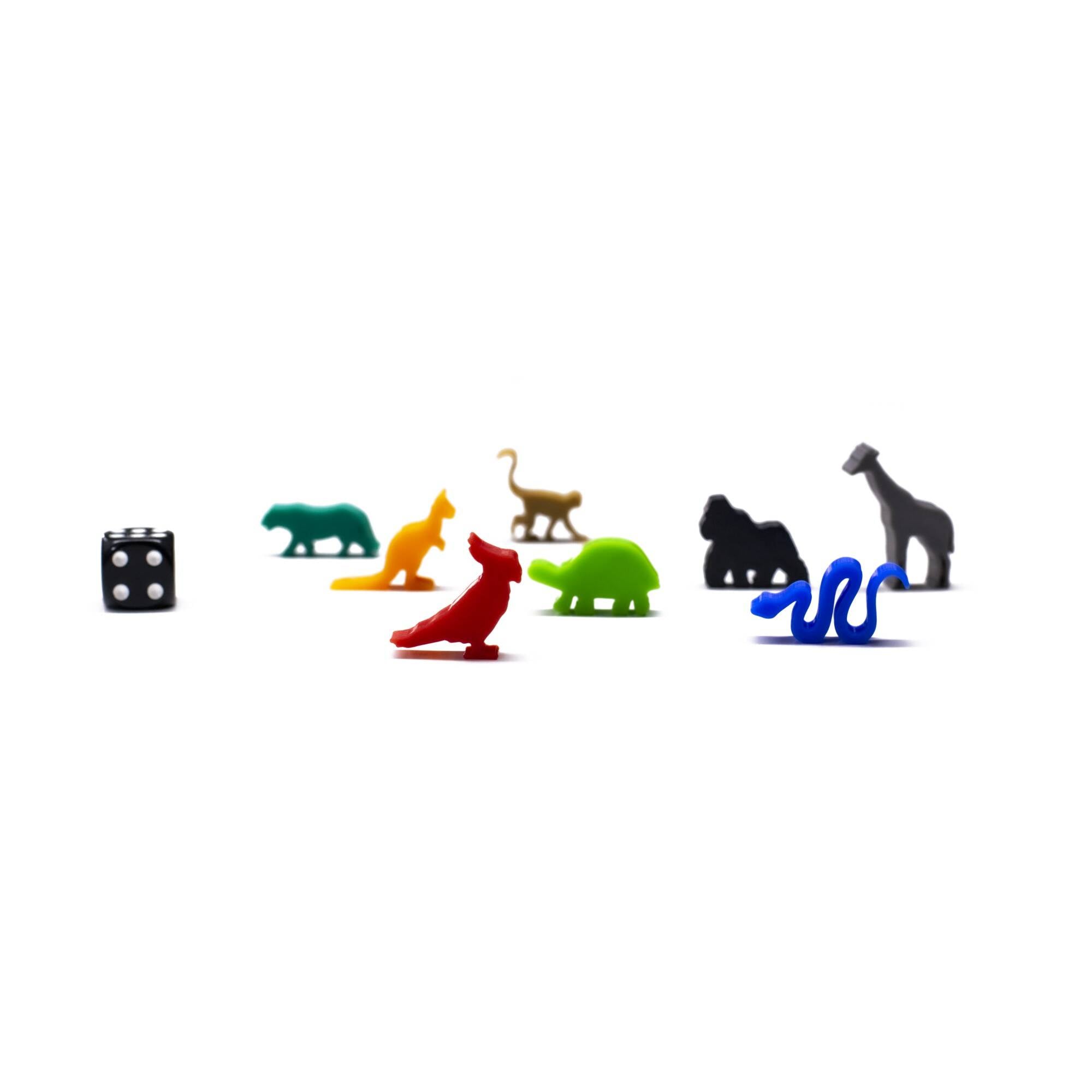 Exotic Animals Meeple Figure Set for Board Games 8pcs | Mixed Colors for upgrading board games, tabletop and other DnD games