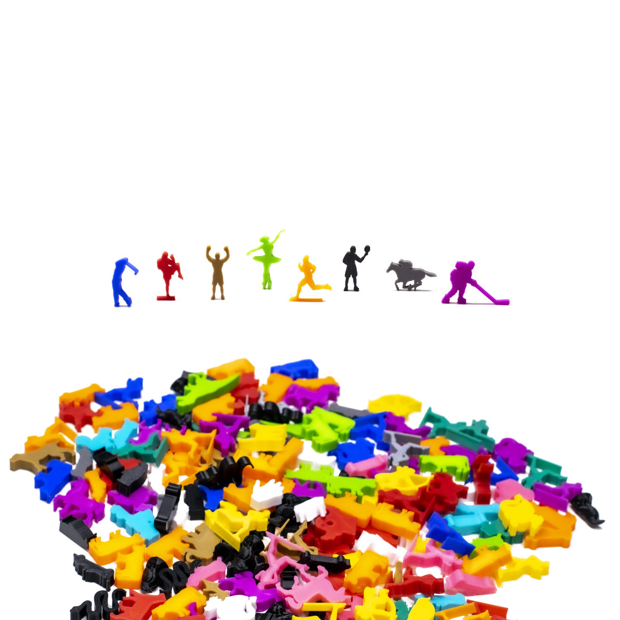 Sport Meeple Figure Set 8pcs | Mixed Colors for upgrading board games, tabletop and other DnD games