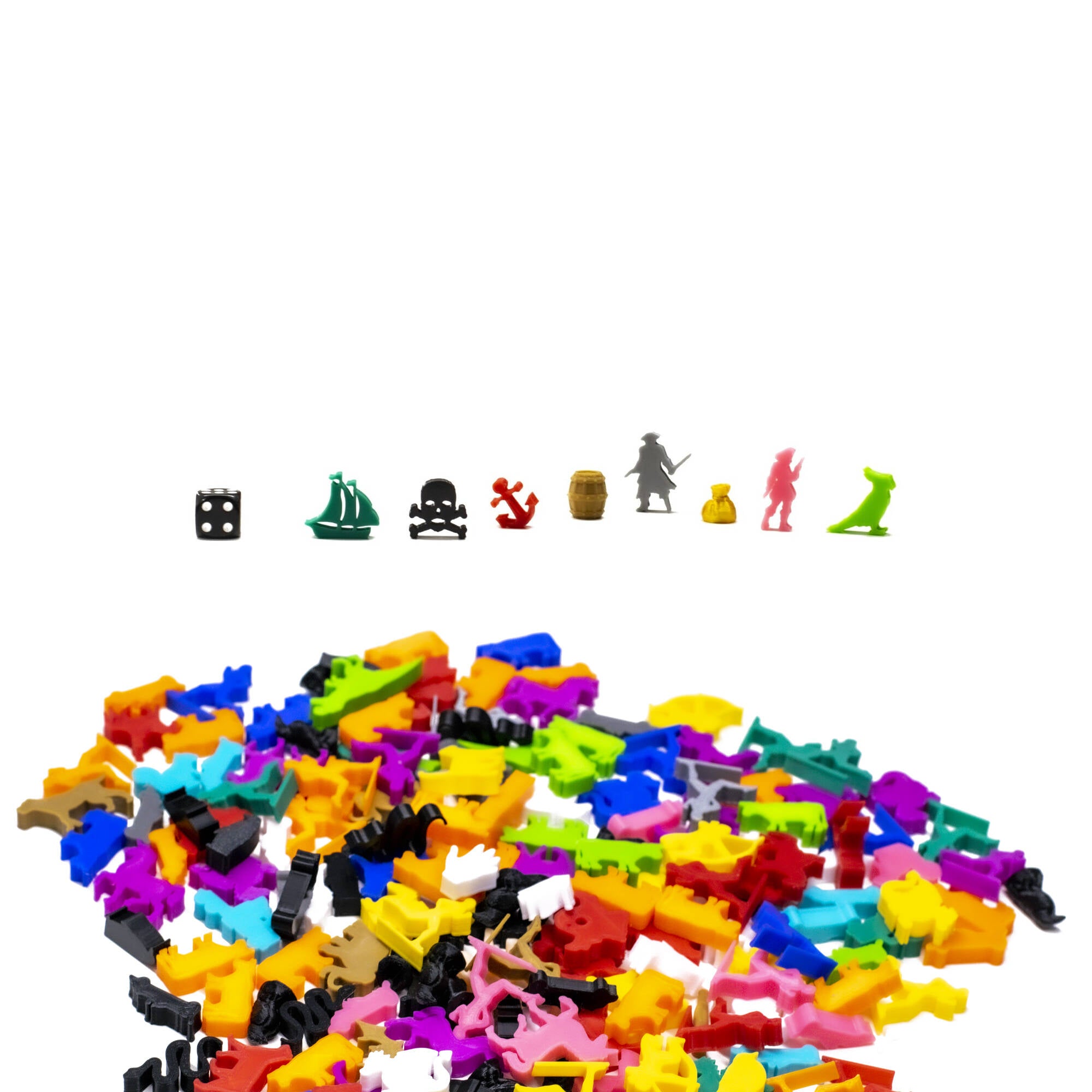 Pirate Adventures Meeple Figure Set for Board Games 8PCS | Mixed Colors for upgrading board games, tabletop and other DnD games